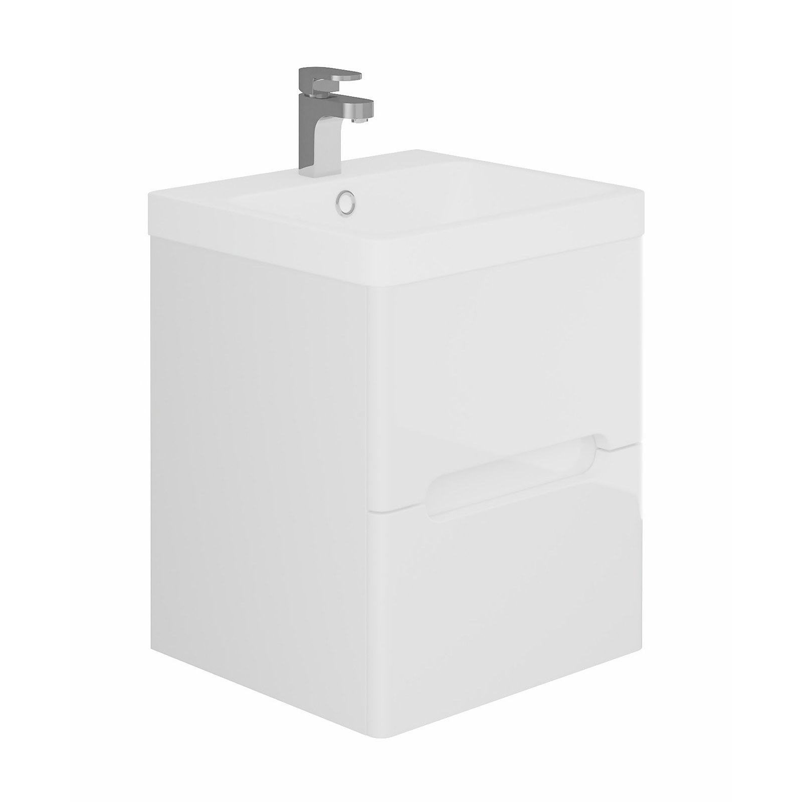 Bathstore Skye 500mm Wall Hung 2 Drawer Vanity Unit and Basin - White | Compare The Build