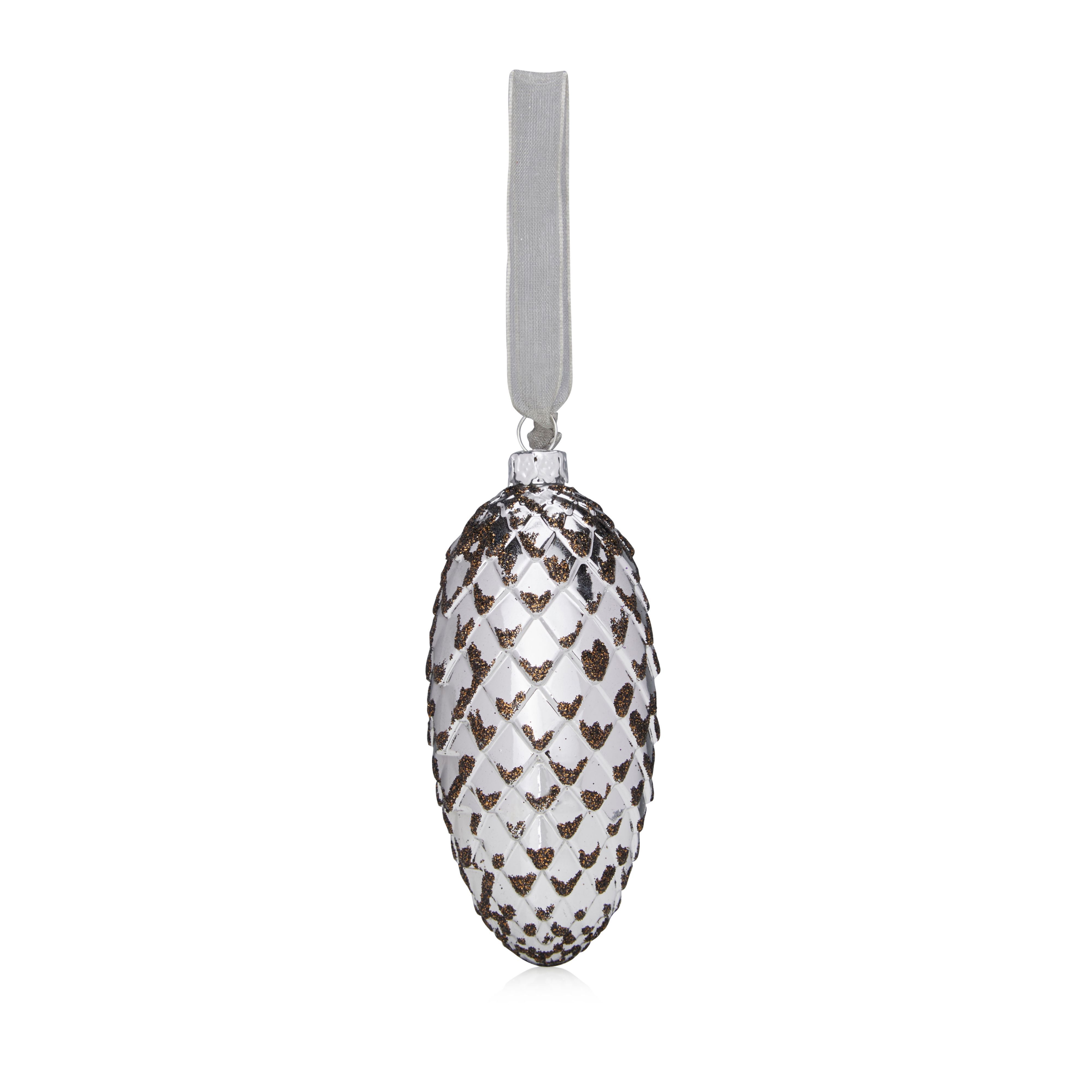 Glitter Decorated Silver & Grey Cone Shaped Tree Decoration Price Comparisons | Compare The Build