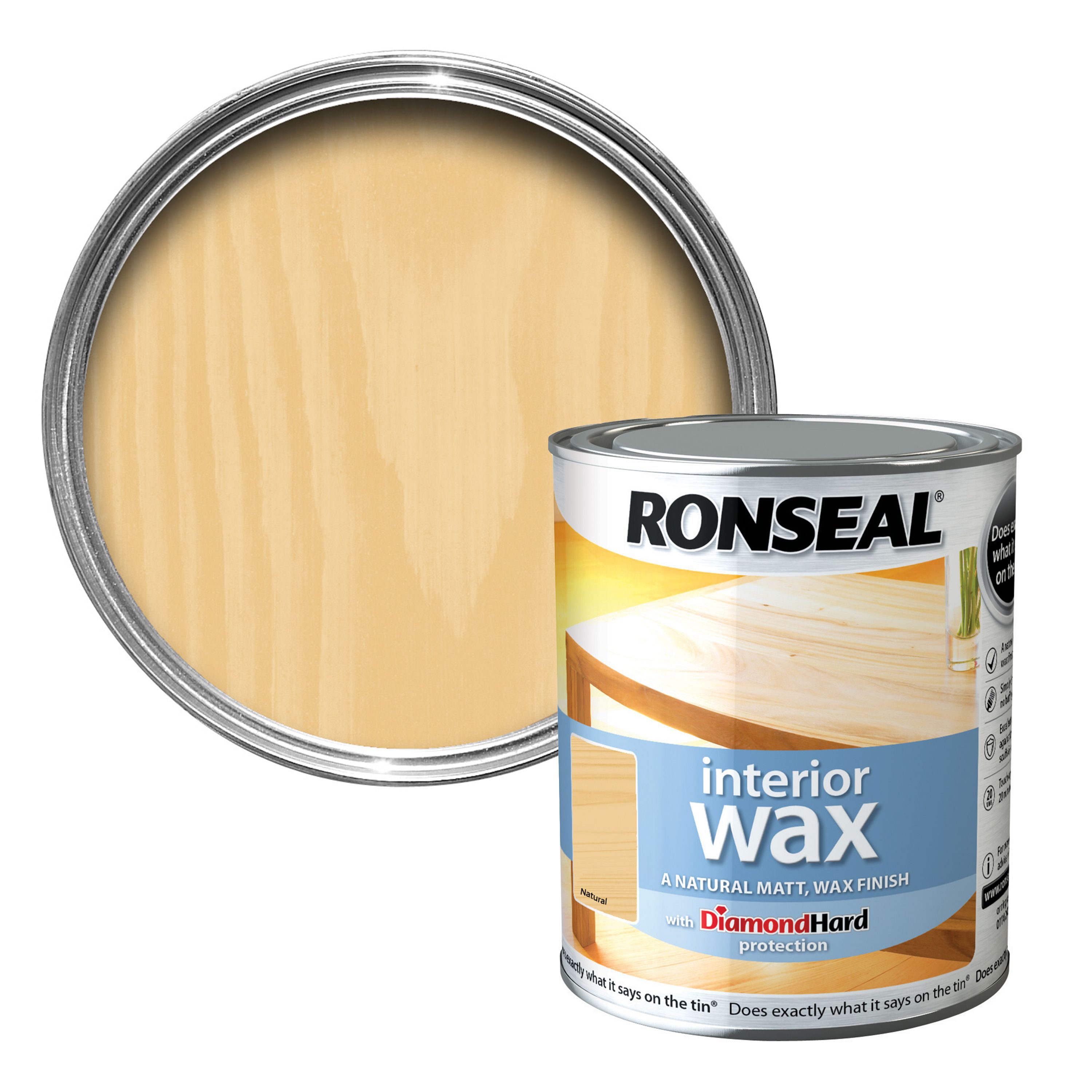 Ronseal Diamond hard Natural Matt Wax Wood wax, 0.75L Price Comparisons | Compare The Build
