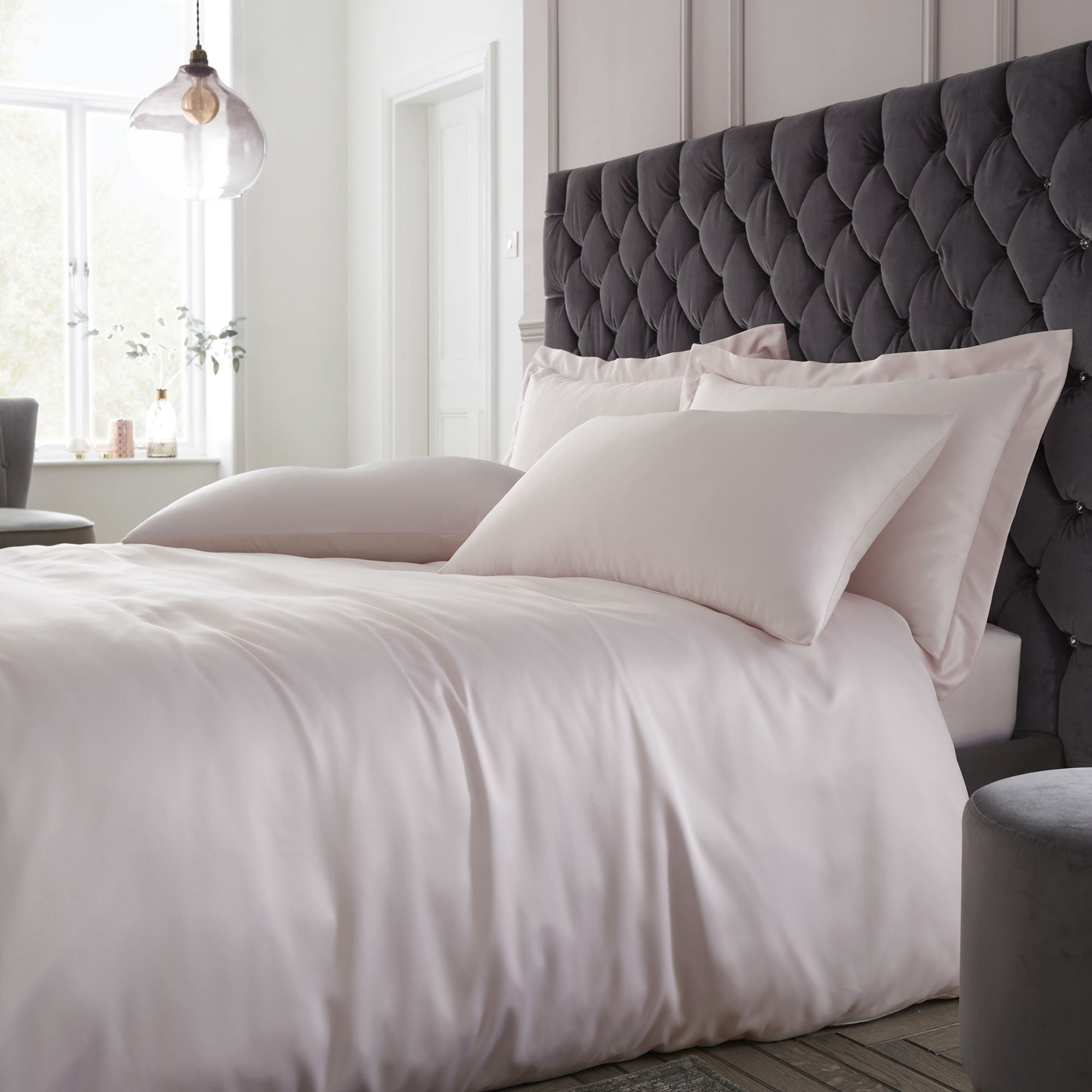 Catherine Lansfield Silky Soft Satin Blush Duvet Cover and Pillowcase Set Blush Price Comparisons | Compare The Build