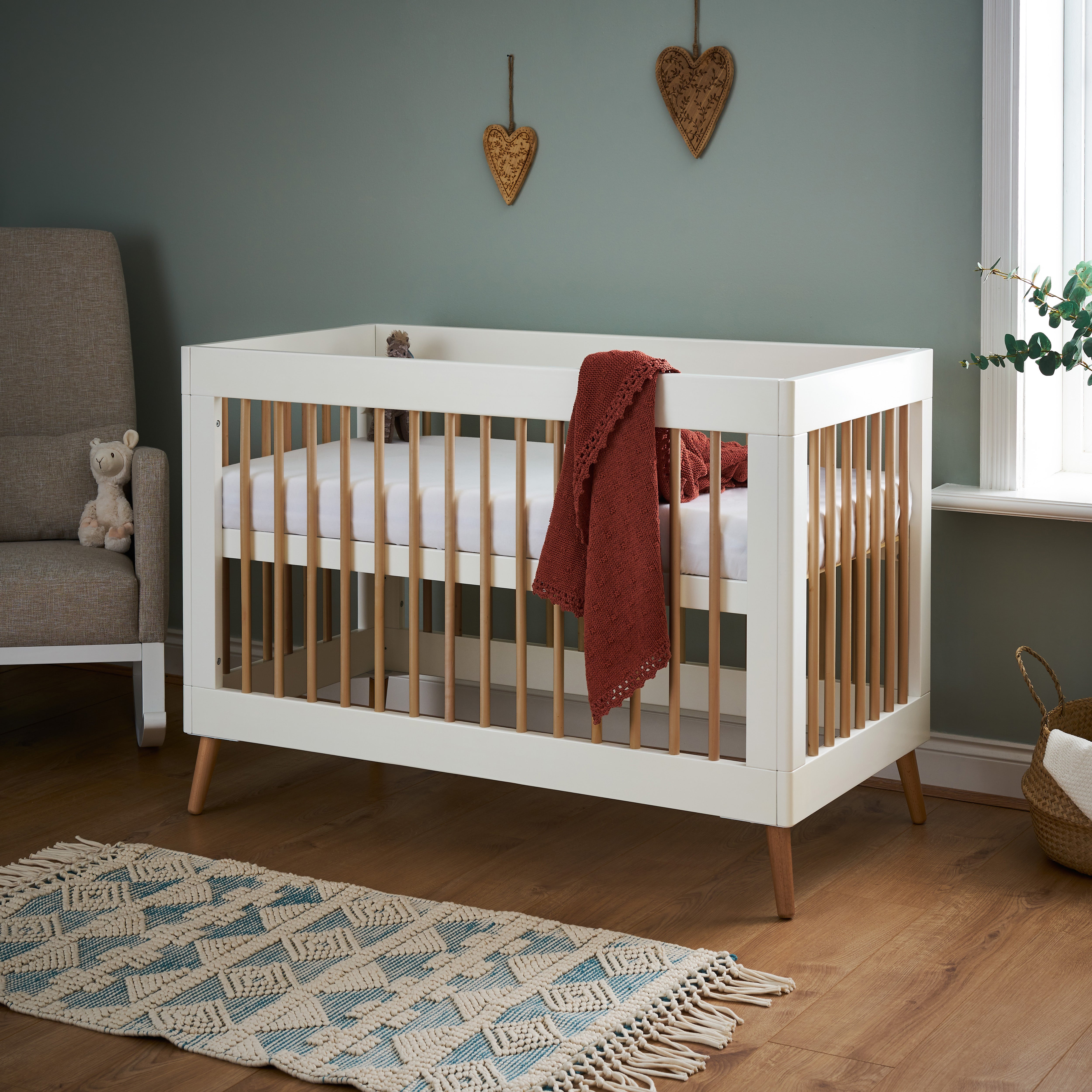 Obaby Maya Mini Cot Bed, White & Natural Pine White Price Comparisons | Compare The Build