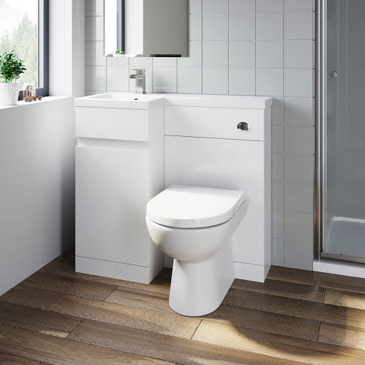 Artis Flat Pack Basin Vanity Unit & Toilet Combination - 900mm Gloss White Left Hand Price Comparisons | Compare The Build