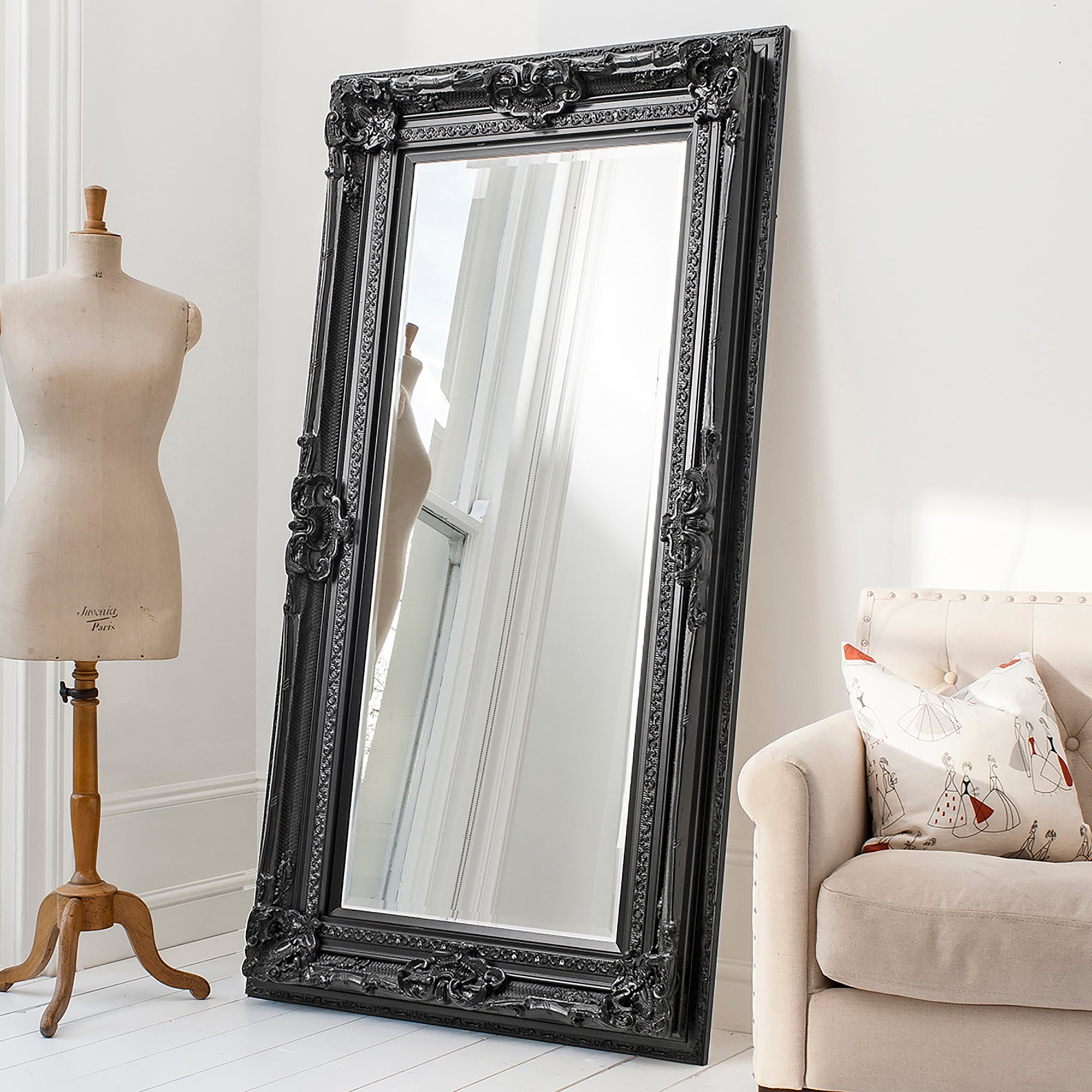 Vasse Leaner Mirror, 99x185cm Black Price Comparisons | Compare The Build