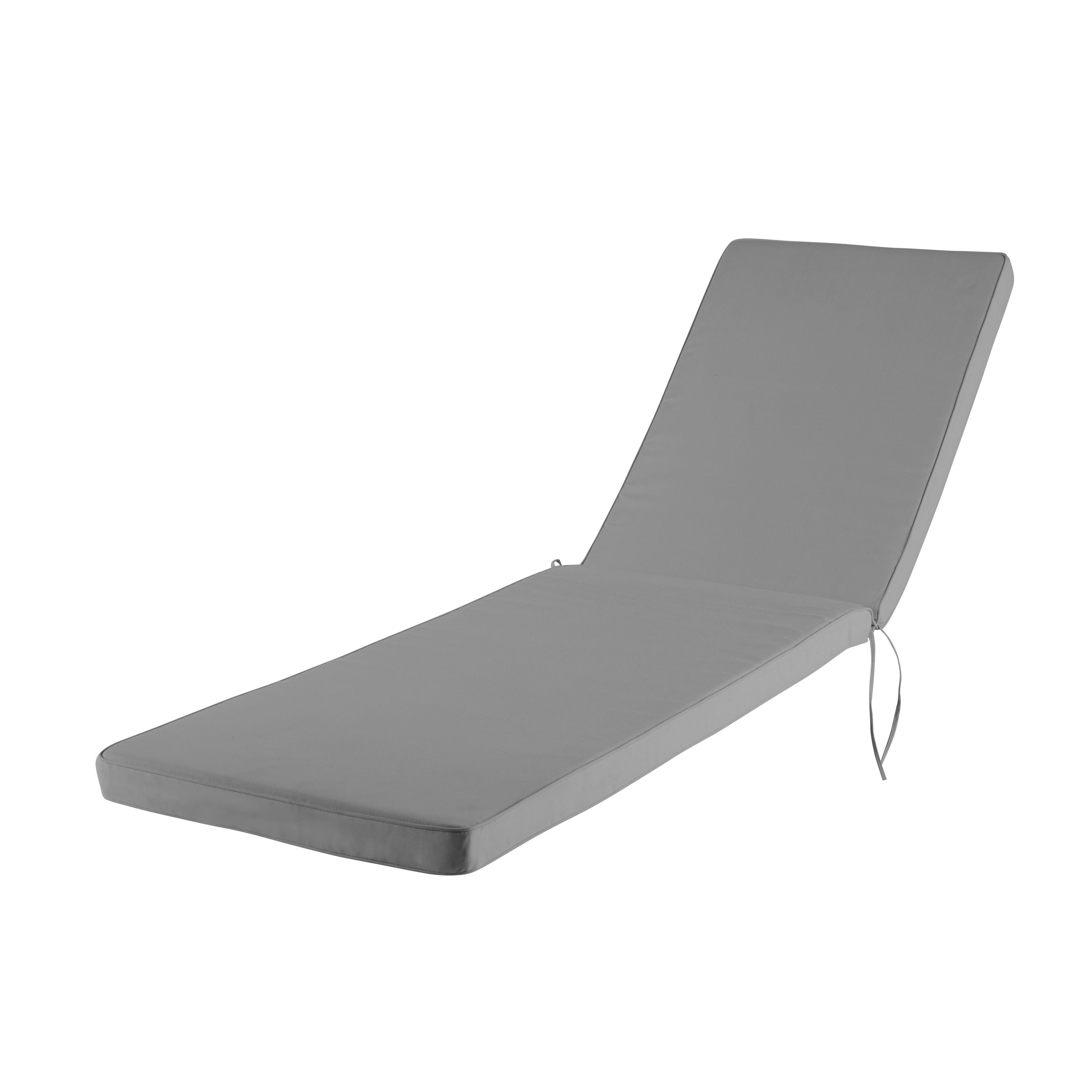 GoodHome Tiga Sunlounger Cushion Steel Grey | Compare The Build