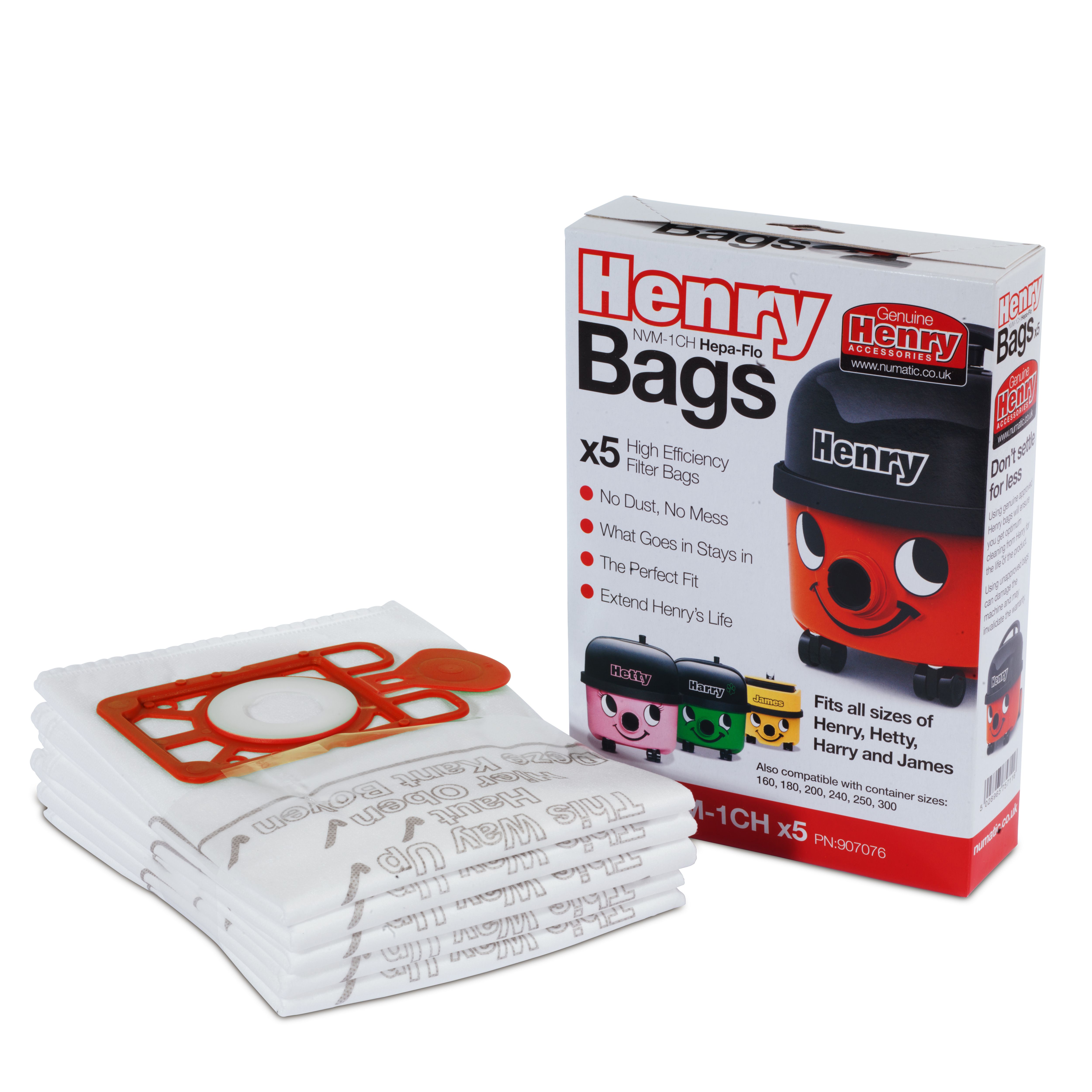 Numatic Henry Nvm-1Ch Disposable 9L Vacuum Bag, Pack Of 5 | Compare The Build