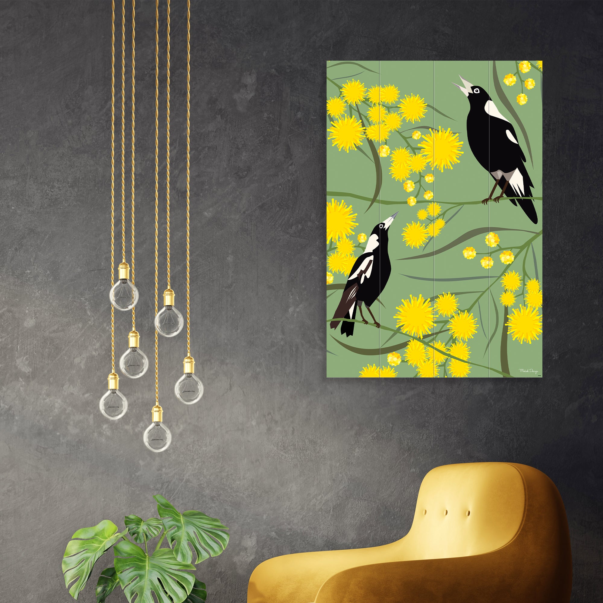 The Art Group Magpies Wooden Wall Art Green/Yellow Price Comparisons | Compare The Build