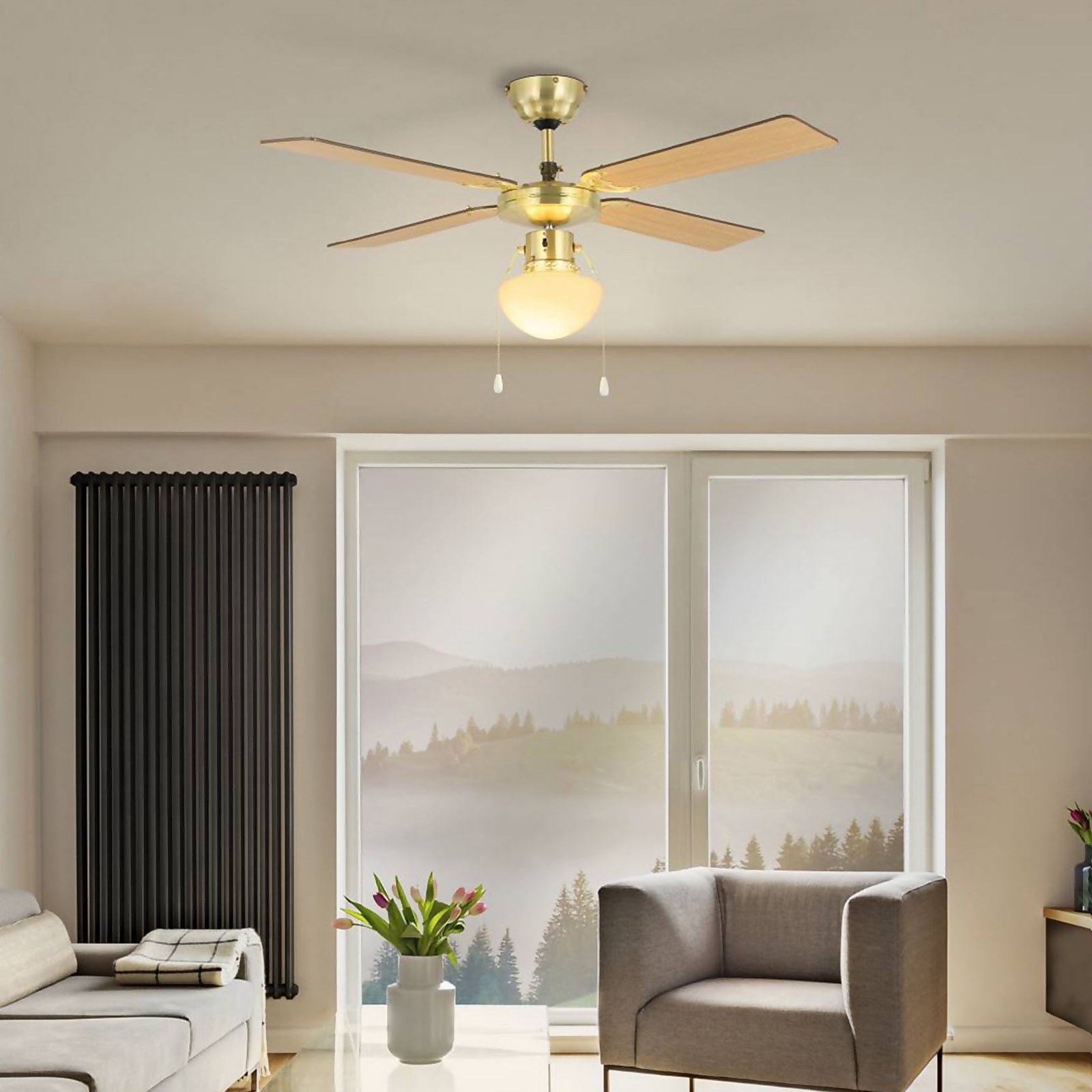 Eglo Fortaleza Ceiling Fan with Light - Bronze & Wood Price Comparisons | Compare The Build