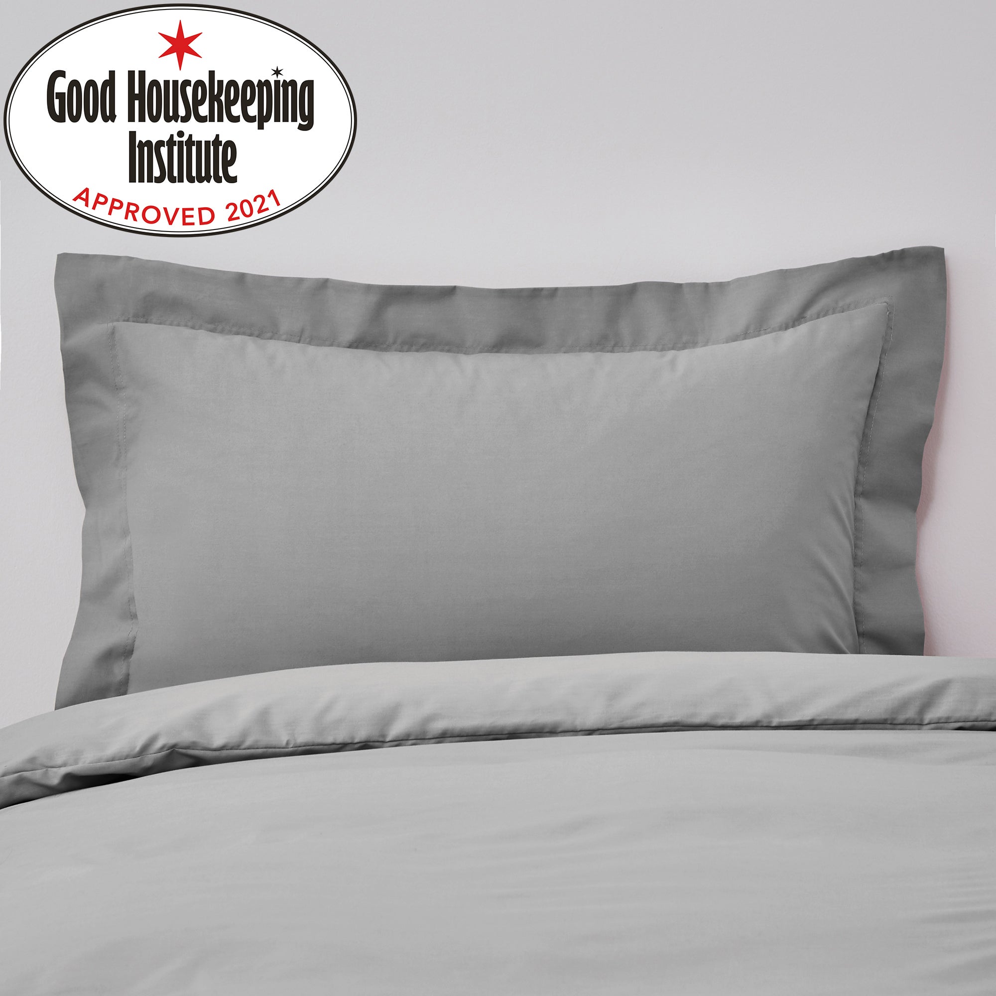 Non Iron Plain Dye Slate Oxford Pillowcase Slate (Grey) Price Comparisons | Compare The Build