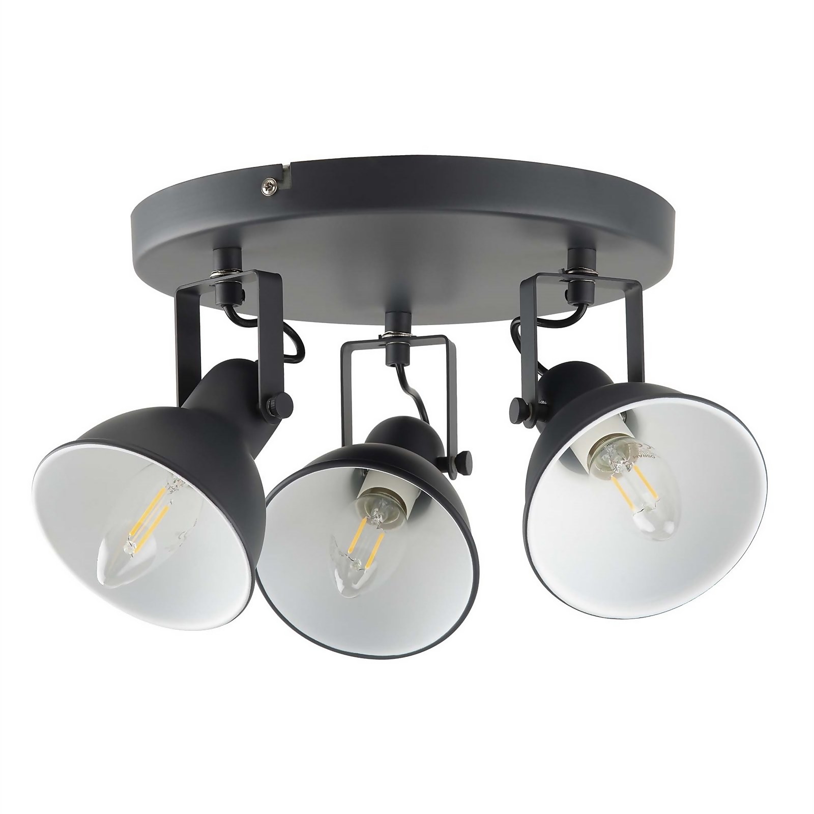 Alfie 3 Lamp Spotlight, Plate, Grey Price Comparisons | Compare The Build