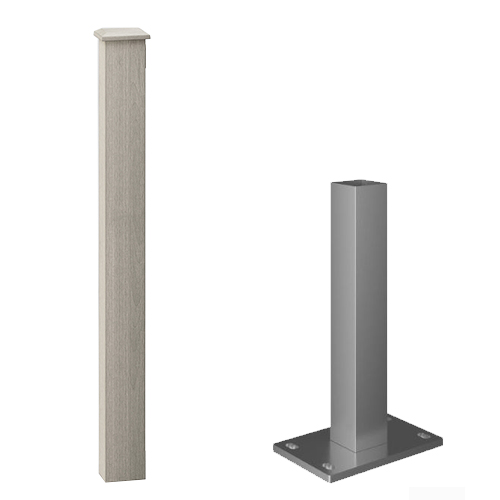 Composite Balustrade Surface Mount Newel andamp; Cap Kit - 1150mm Ash | Compare The Build