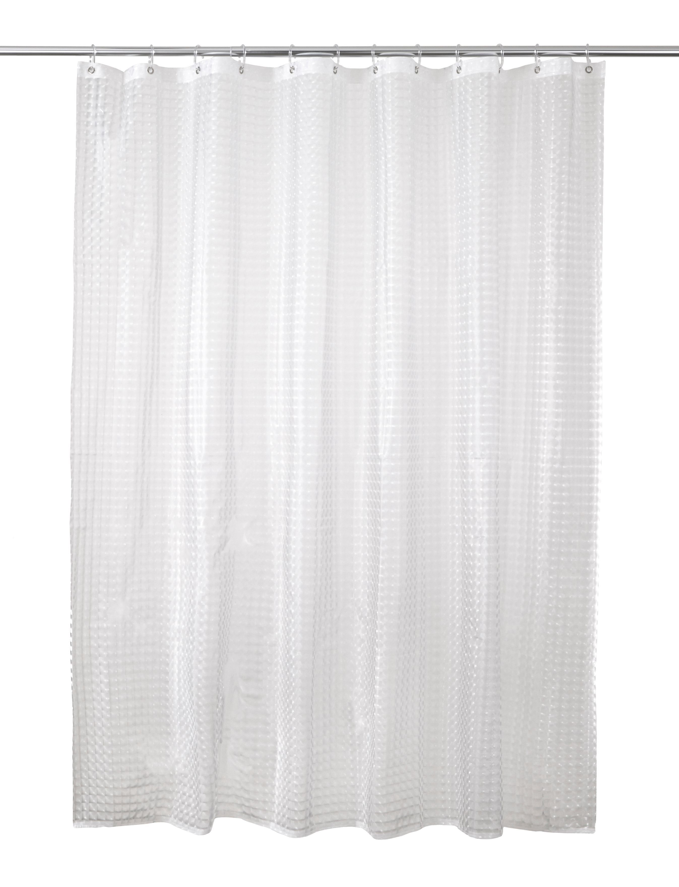 Cooke & Lewis Lacha Clear Waffle Shower Curtain (L)1800mm | Compare The Build