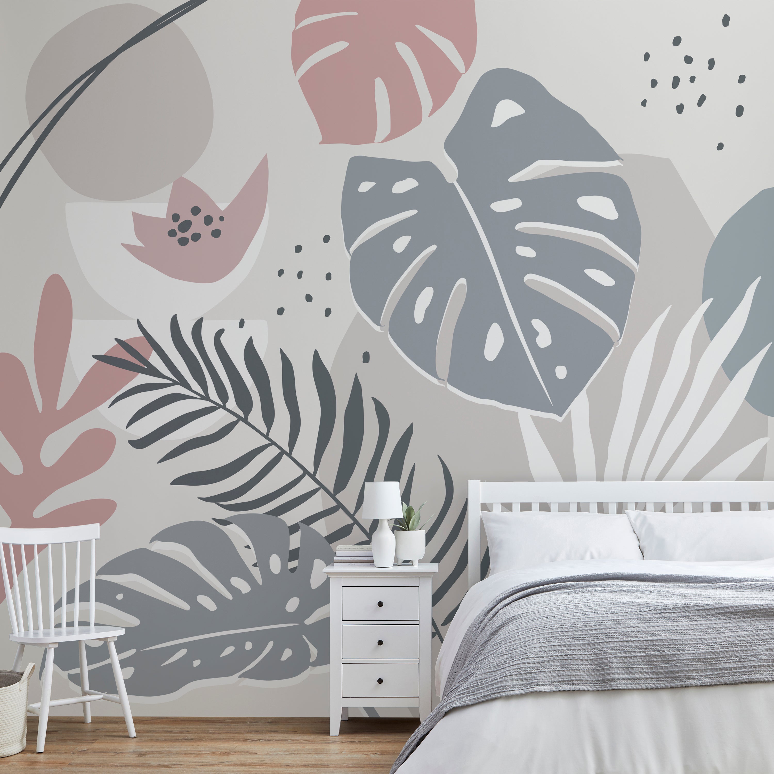 Tropical Abstract Mural Grey Price Comparisons | Compare The Build