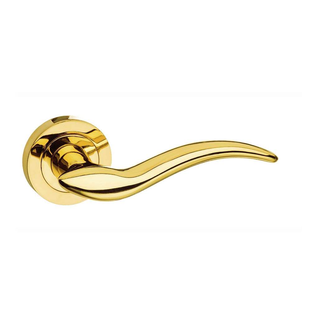 Atlantic Mediterranean Barcelona Lever on Round Rose - Polished Brass Atlantic UK M86BP | Compare The Build