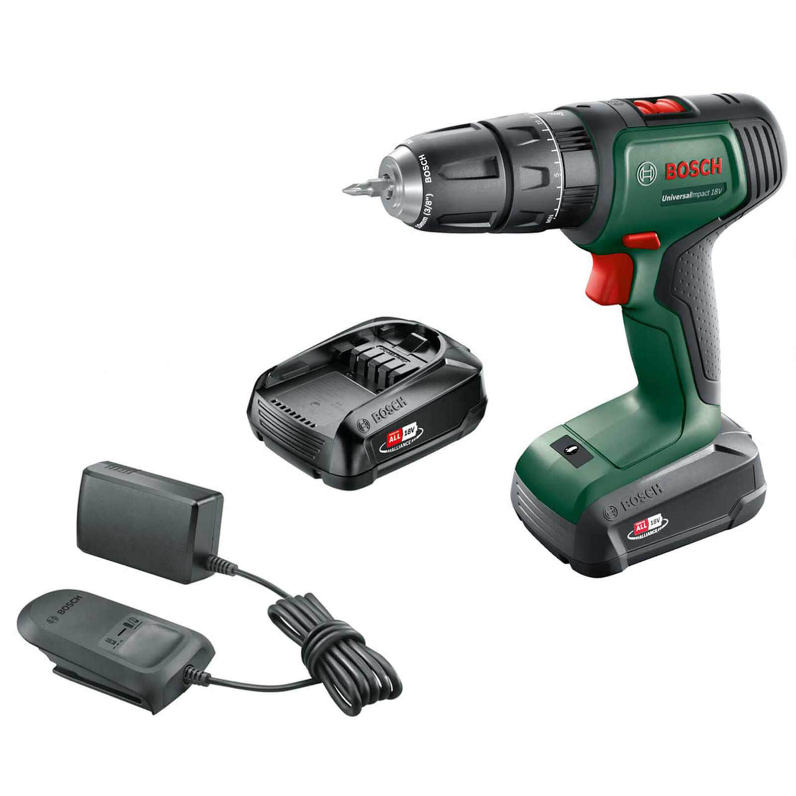 Bosch UNIVERSALIMPACT 18v Cordless Combi Drill 2 x 2.5ah Li-ion Charger No Case | Compare The Build