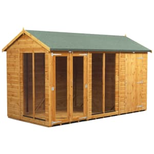 Power Sheds 12 x 6ft Apex Shiplap Dip Treated Summerhouse - Including 4ft Side Store Price Comparisons | Compare The Build