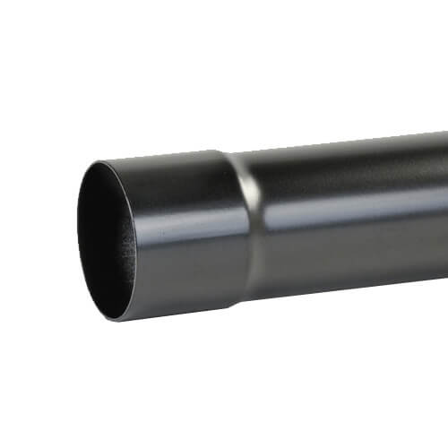Aluminium Round Swaged Downpipe - 63mm x 1mtr PPC Finish Black Price Comparisons | Compare The Build