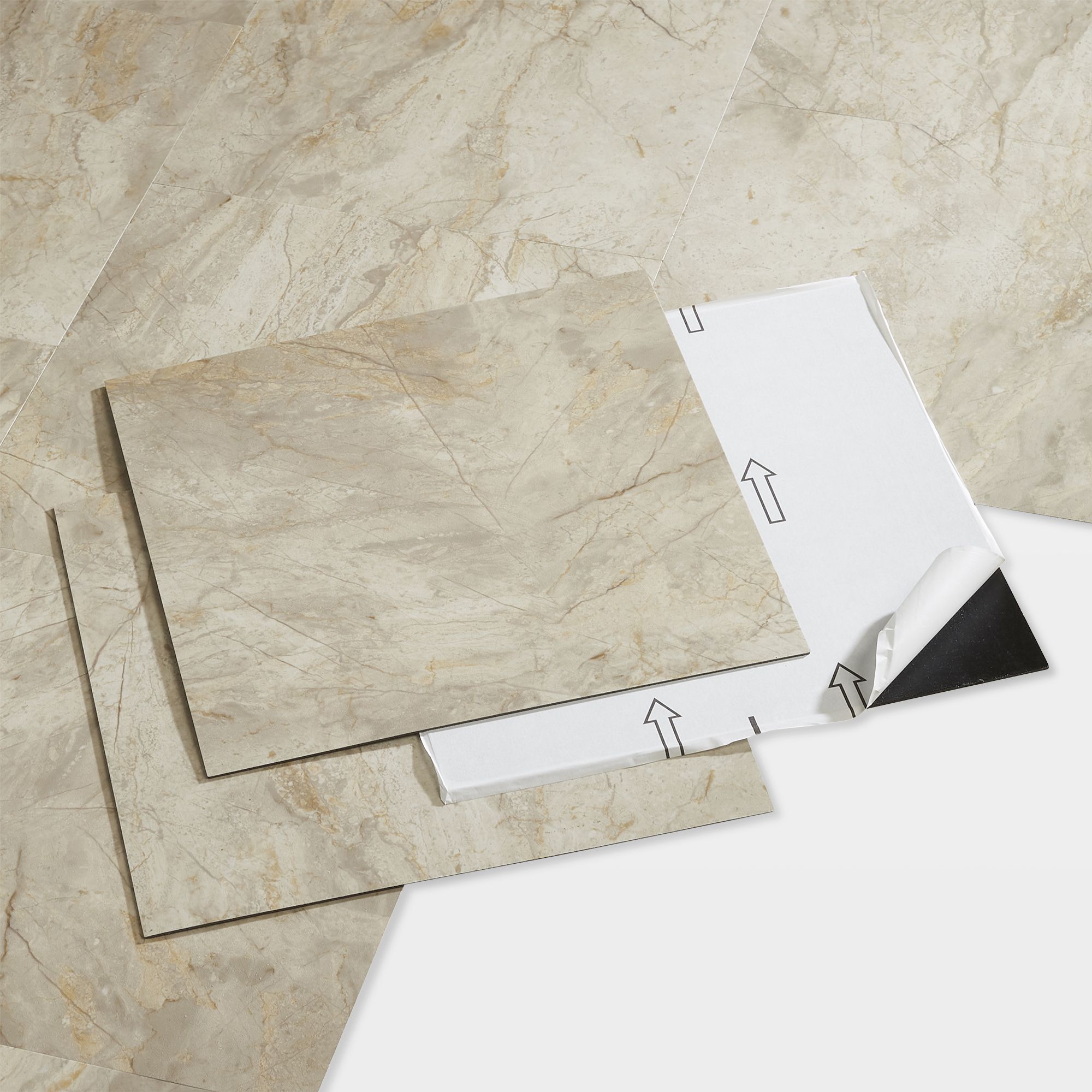 GoodHome Poprock Beige Tile Marble Effect Self Adhesive Vinyl Tile, Pack Of 14 Price Comparisons | Compare The Build