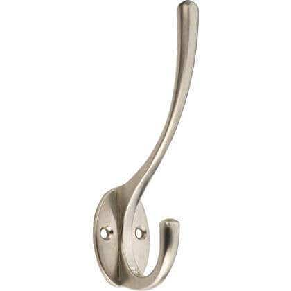 Zinc Constructed Satin Nickel Plated Oval Base Hat &amp; Coat Hook - Wall/Door Mountable - Decohooks | Compare The Build