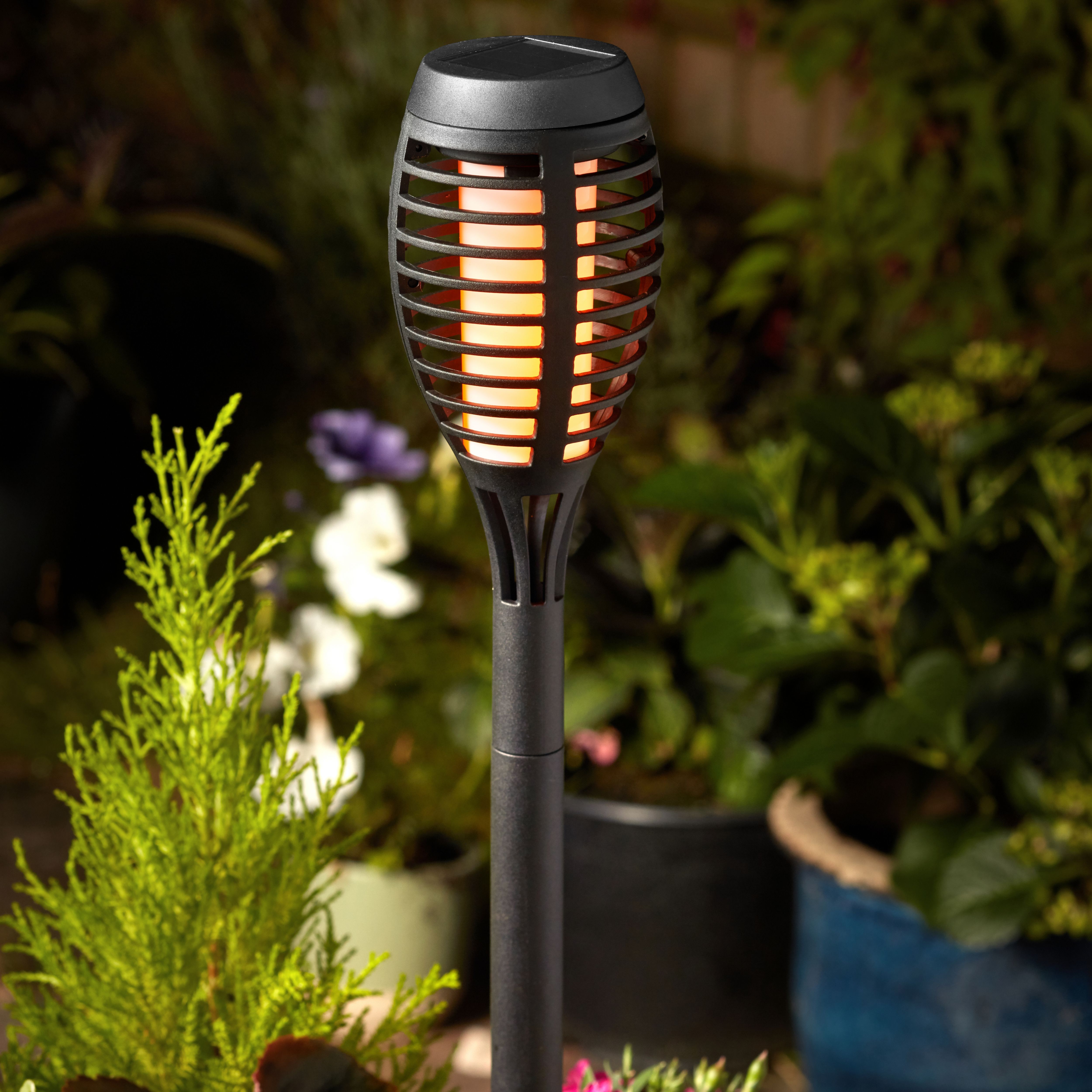 Smart Garden Party Black Flame Solar-Powered Led Outdoor Stake Light, Pack Of 5 | Compare The Build