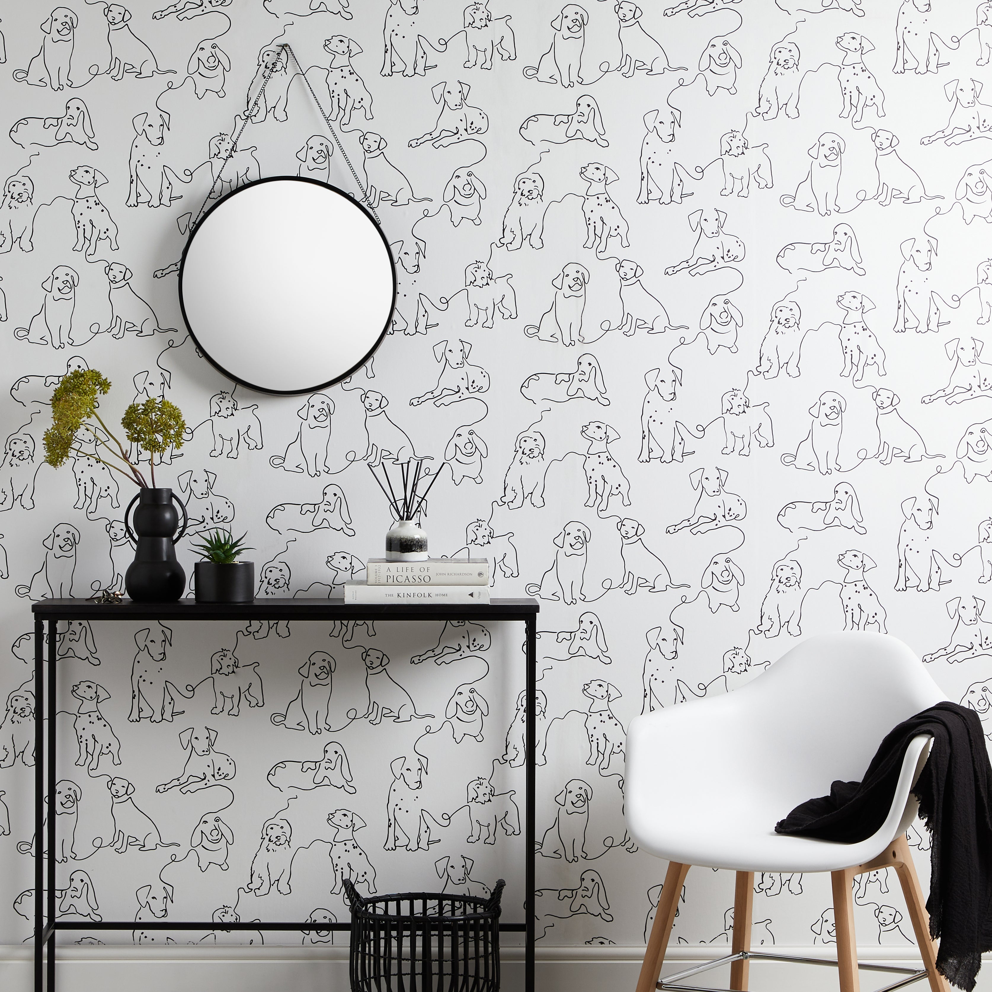 Linear Dogs White Wallpaper White Price Comparisons | Compare The Build