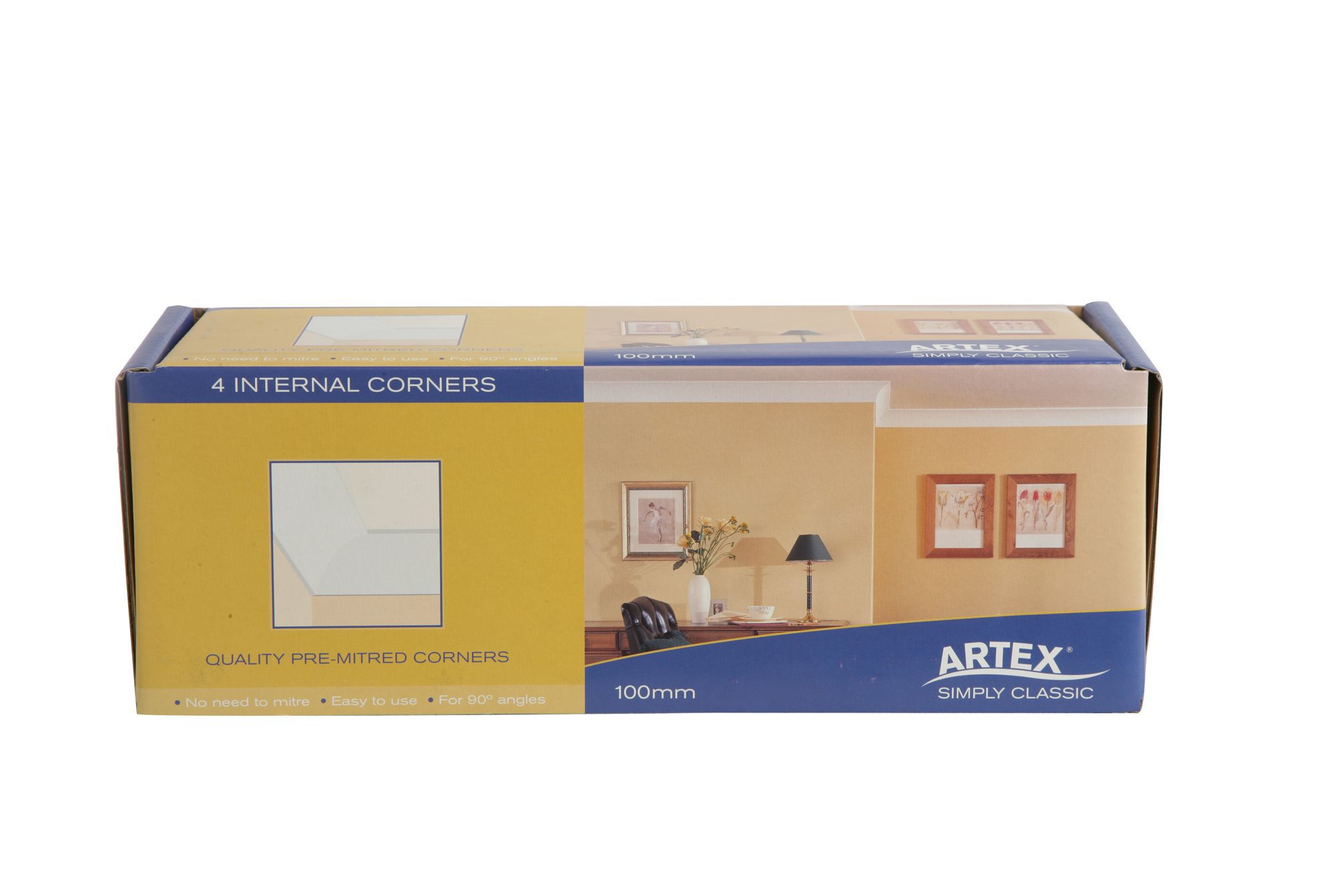 Artex Easifix Classic C-Shaped Paper Faced Plaster Internal Coving Corner (L)340mm (W)95mm, Pack Of 4 Price Comparisons | Compare The Build