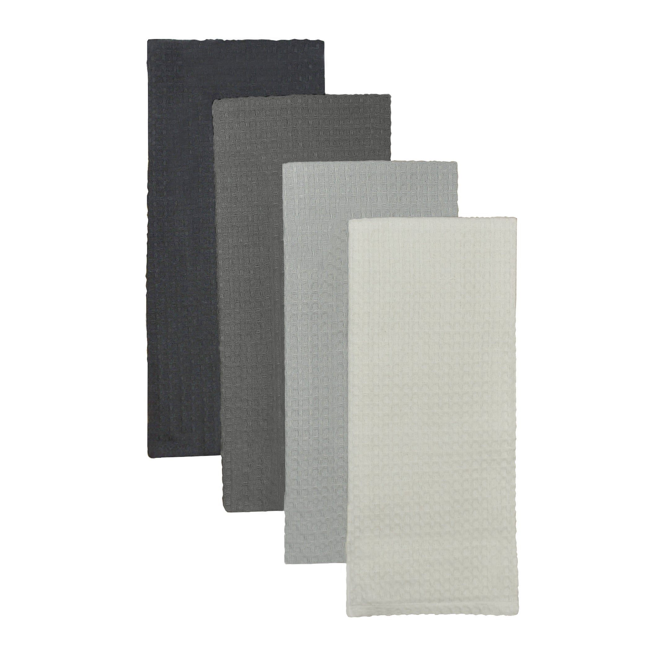 Isabelle Waffle Pack of 4 Tea Towels Mono Black and white Price Comparisons | Compare The Build
