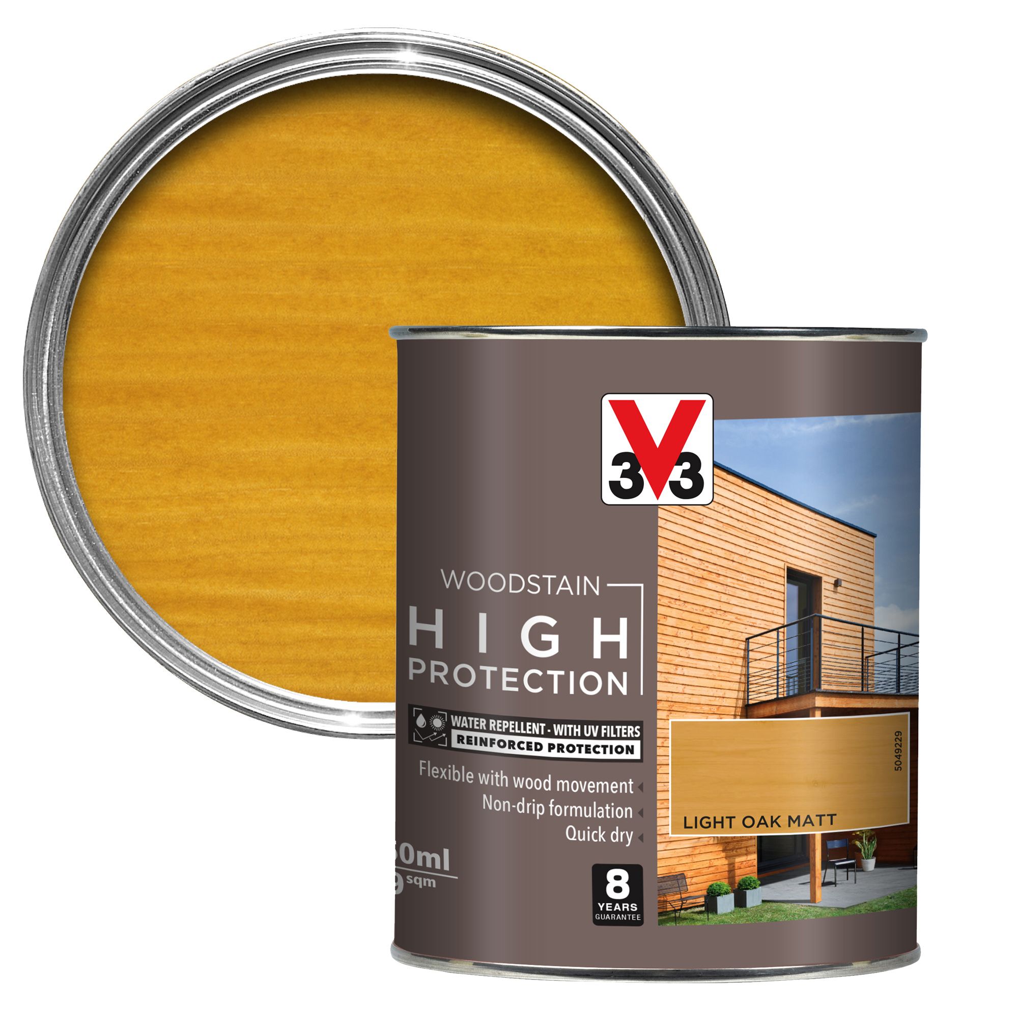 V33 High Protection Light Oak Matt Wood Stain, 750Ml | Compare The Build