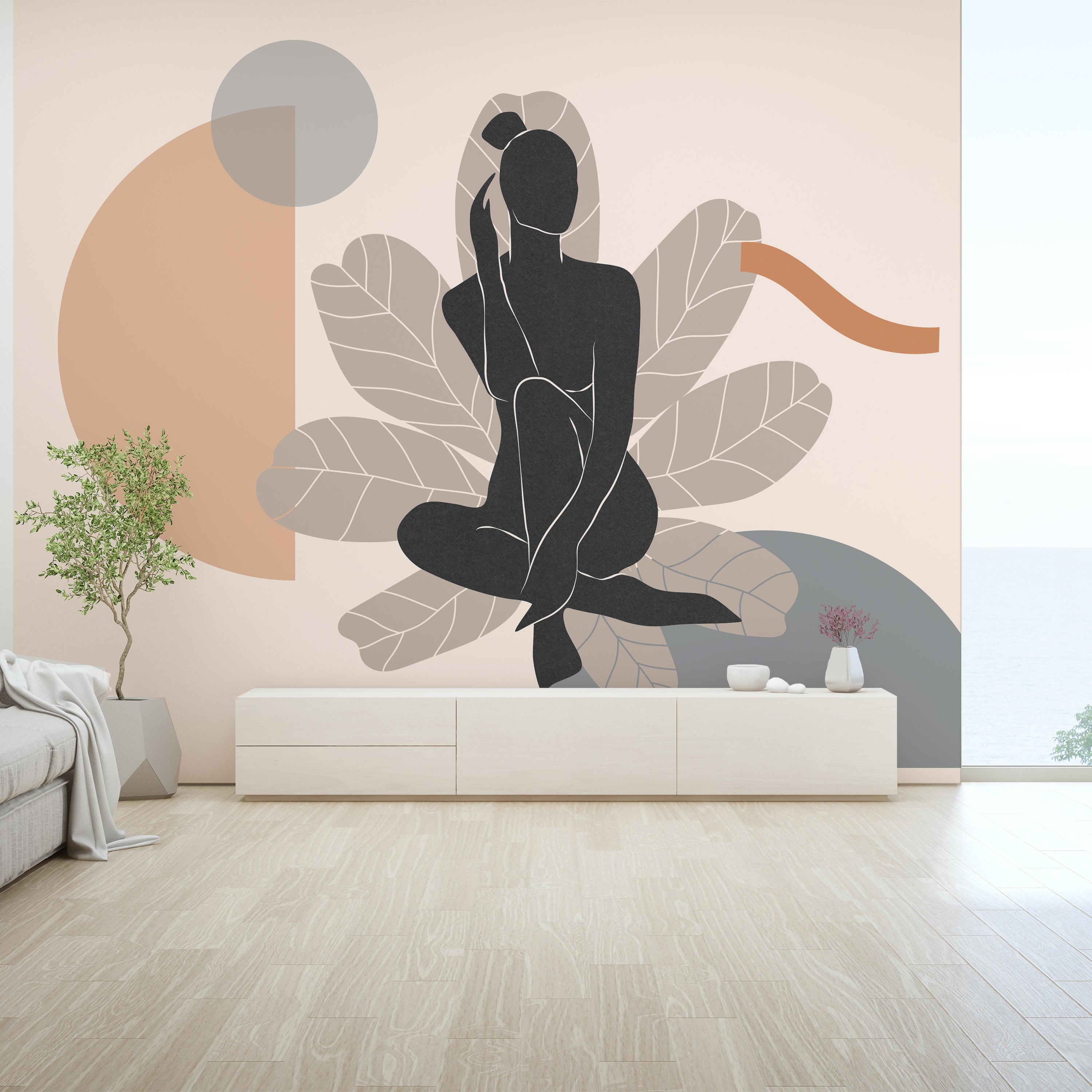 Boho Woman Mural Natural Price Comparisons | Compare The Build