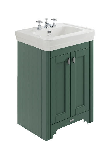 BC Designs Victrion Freestanding Traditional Vanity Unit & Basin 640mm 3TH - Dark Green | Compare The Build