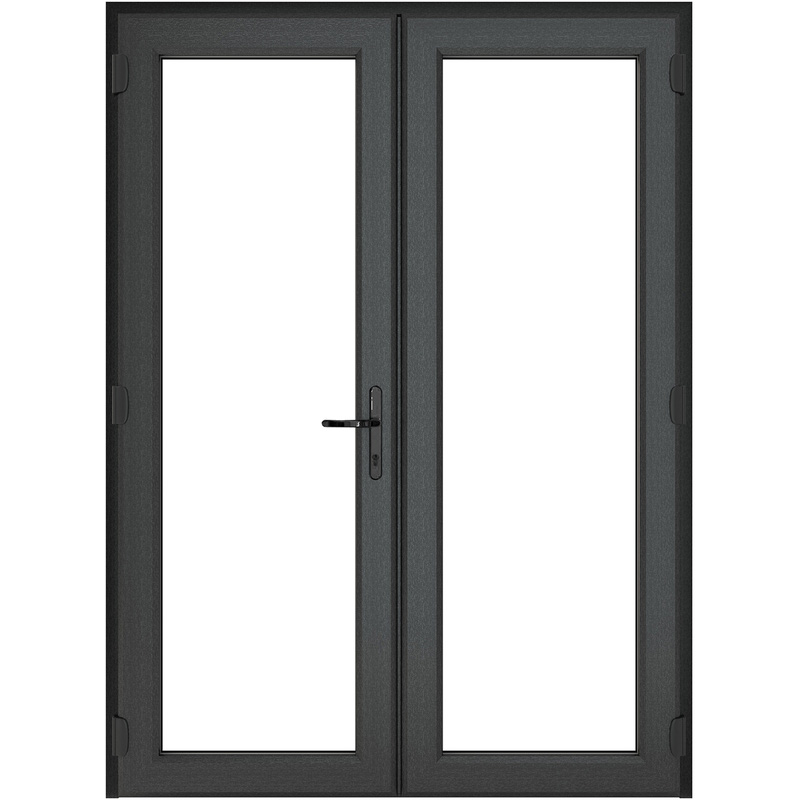 Crystal uPVC French Door Left Hand Master 1290mm x 2055mm Clear Double Glazed Grey/White (each) Price Comparisons | Compare The Build