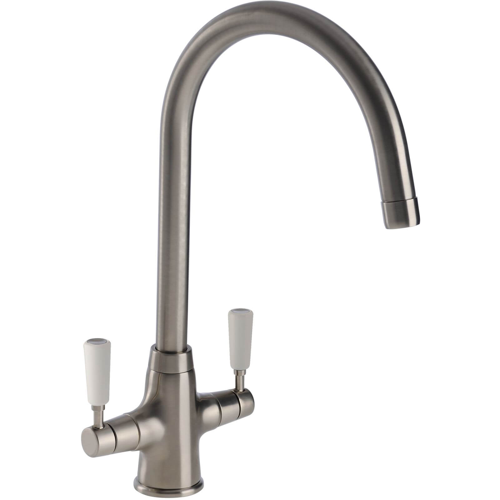 Michigan Dual Handle Monobloc Kitchen Tap - Brushed Price Comparisons | Compare The Build