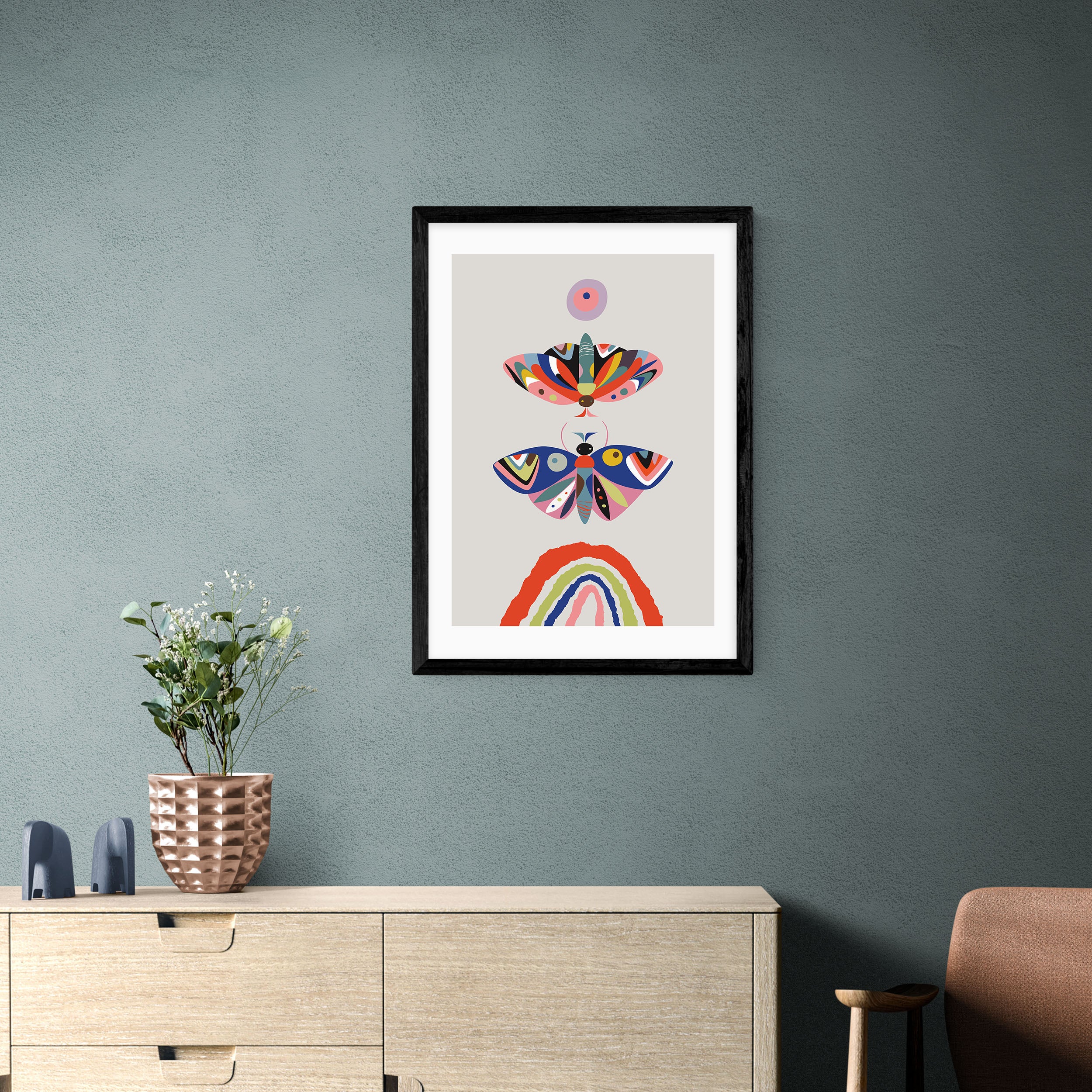 East End Prints Moth Print MultiColoured Price Comparisons | Compare The Build