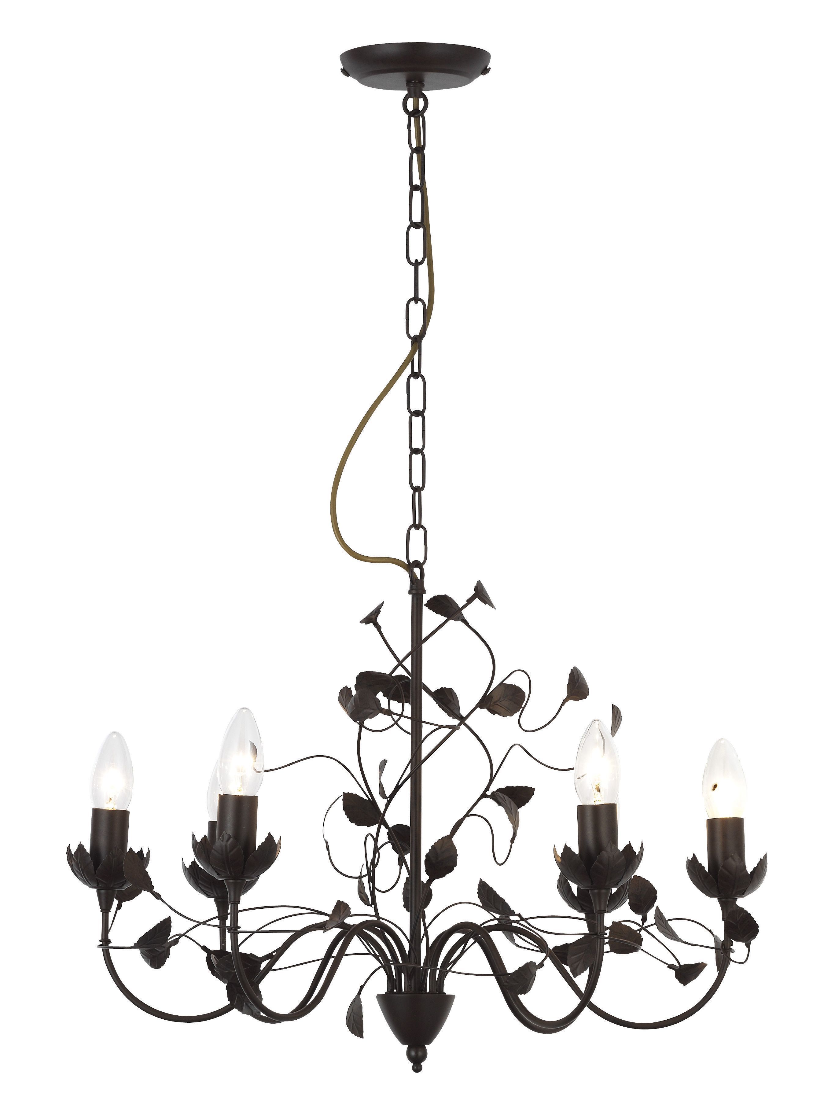 Eva Chocolate Brown 6 Lamp Pendant Ceiling Light Price Comparisons | Compare The Build