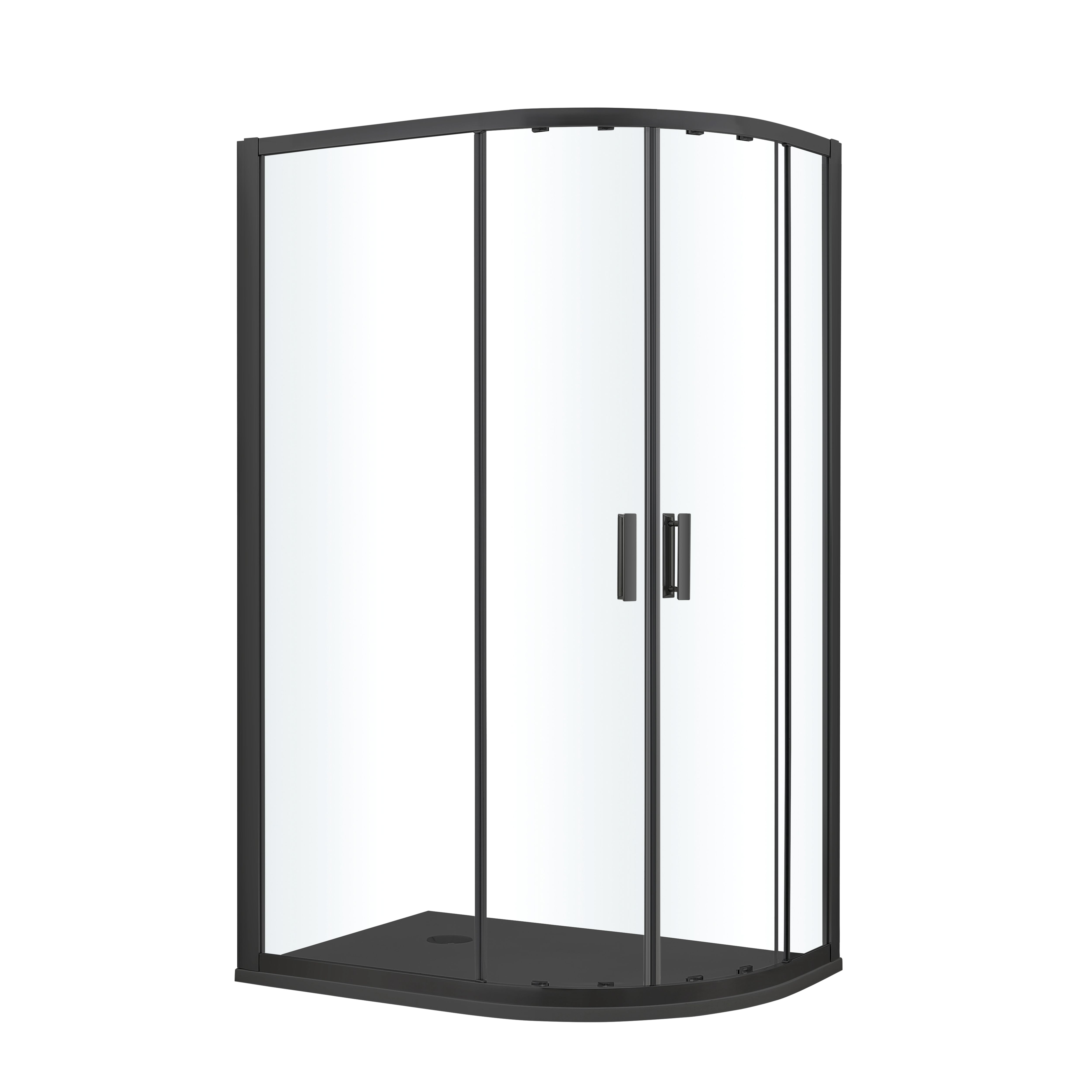 GoodHome Beloya Black Left-Handed Offset Quadrant Shower Enclosure & Tray With Corner Entry Double Sliding Door (W)1200mm (D)800mm Price Comparisons | Compare The Build