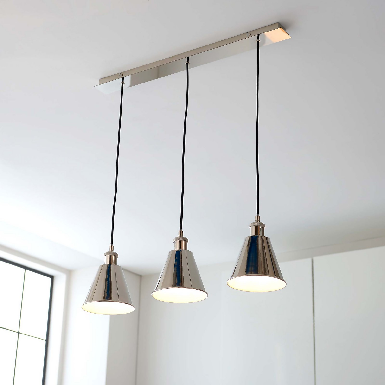 Rhinefield Pendant Light - 3lt Nickel Price Comparisons | Compare The Build