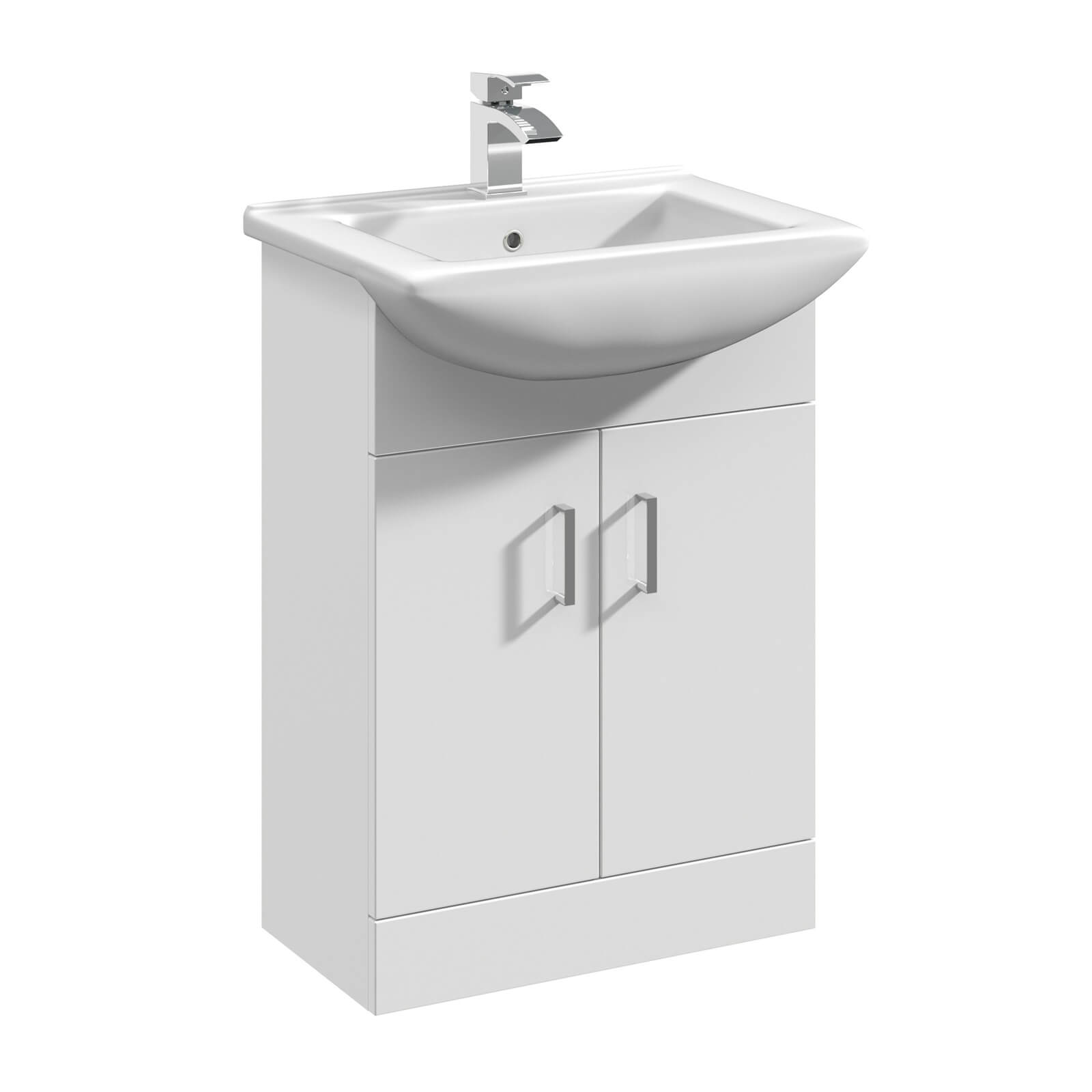 Balterley Orbit 550mm Freestanding Unit With Basin 2 - Gloss White | Compare The Build