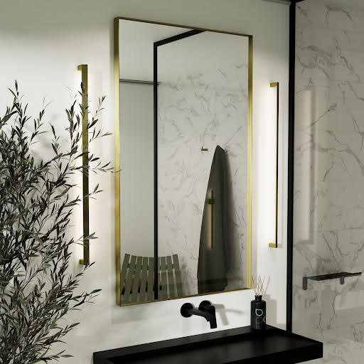 Vasari Large Rectangular Mirror - 1000 x 800mm Brushed Brass Price Comparisons | Compare The Build