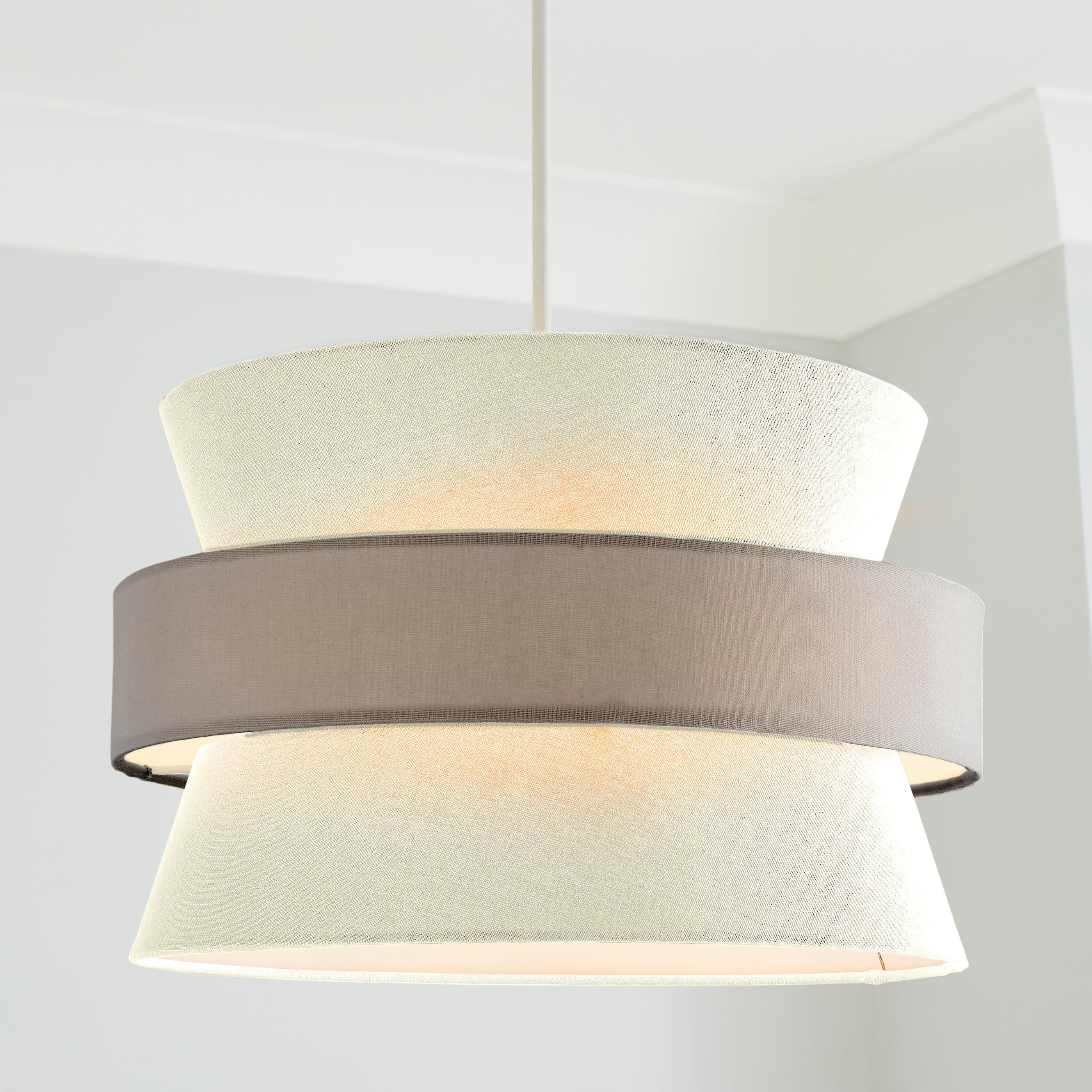 Joey 3 Tier Easy Fit Pendant Shade Grey Price Comparisons | Compare The Build