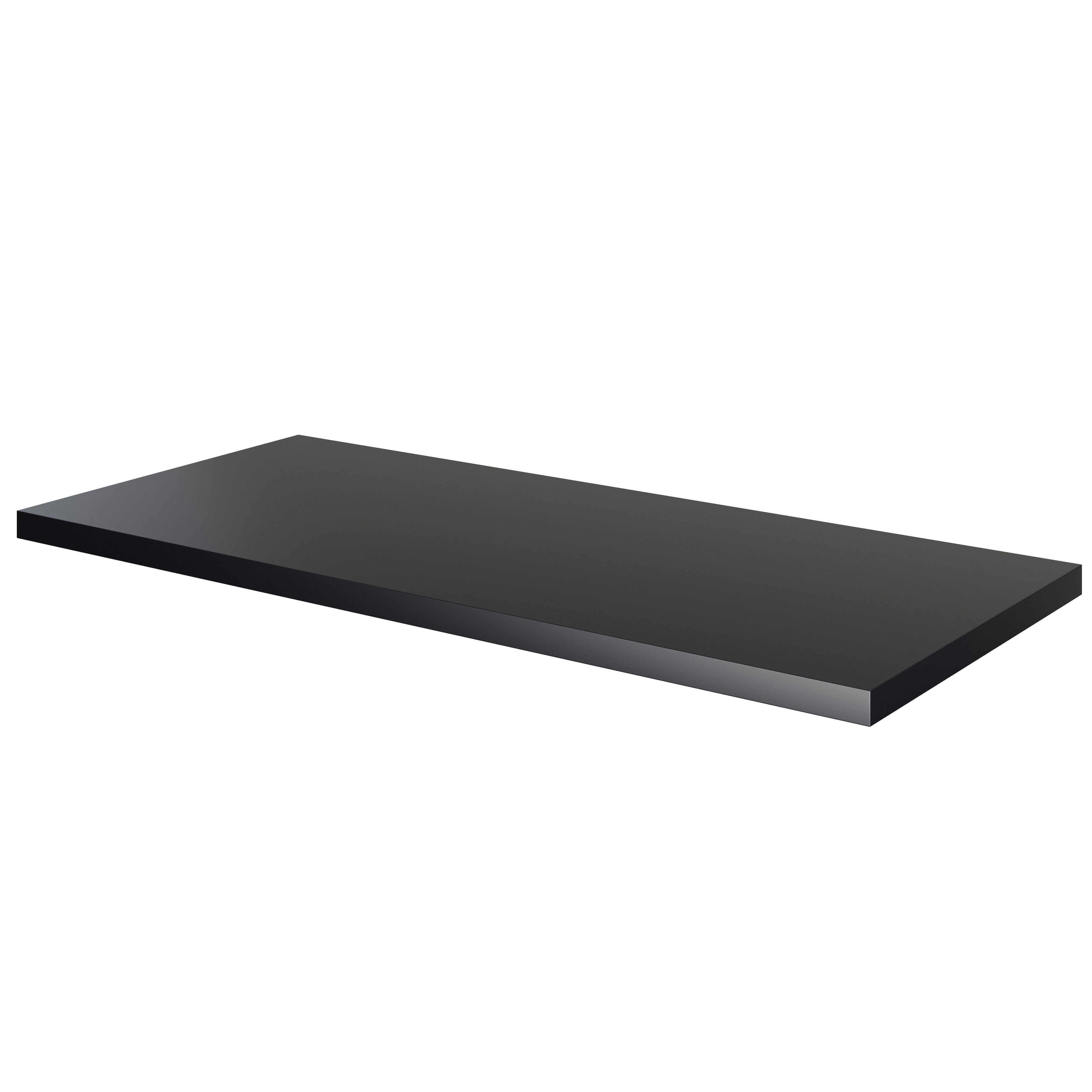 GoodHome Cadelia Matt Black Square Edge Chipboard & Laminate Bathroom Worktop 2Cm X 45.5Cm X 100.5Cm Price Comparisons | Compare The Build