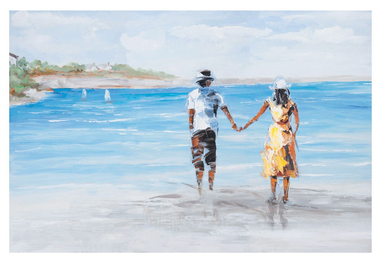 Couple On Beach Multicolour Canvas (W)600mm (H)400mm Price Comparisons | Compare The Build