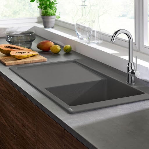 hansgrohe S51 Stone Grey SilicaTec Inset Kitchen Sink 1 Bowl S514F450 Price Comparisons | Compare The Build