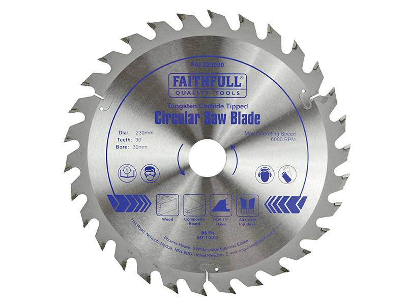 Faithfull FAIZ23030 TCT Circular Saw Blade 230 x 30mm x 30T POS Price Comparisons | Compare The Build