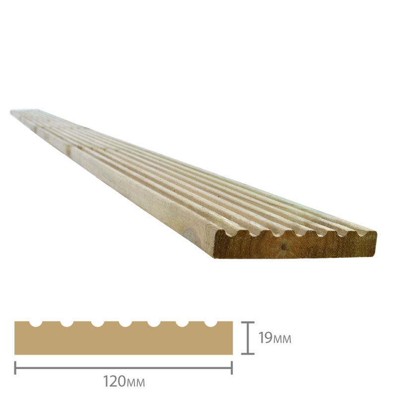 Forest Treated Softwood Value Deck Board 19mm x 120mm x 2.4m Pack of 5 Price Comparisons | Compare The Build