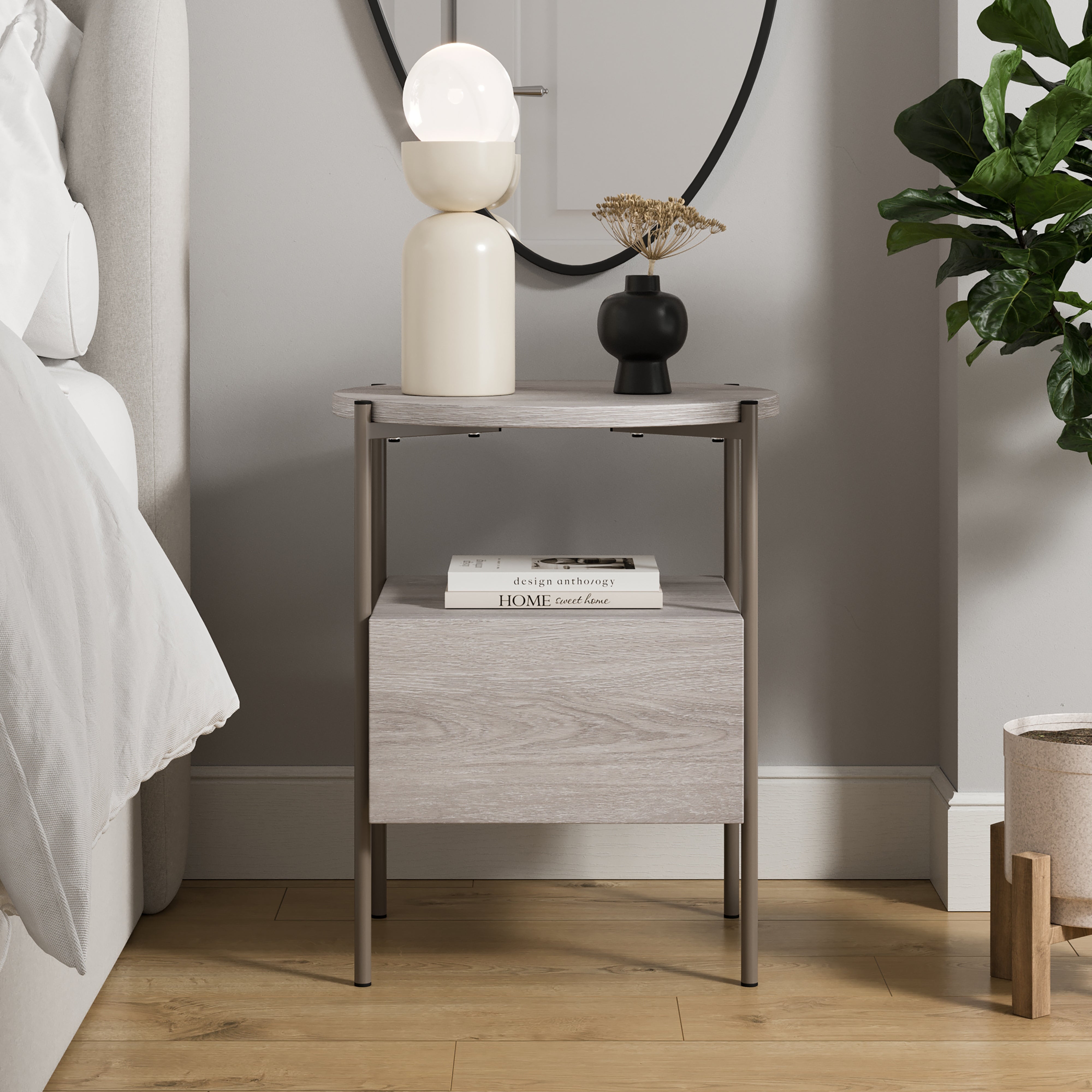 Elody Bedside Table Ash (Brown) Price Comparisons | Compare The Build
