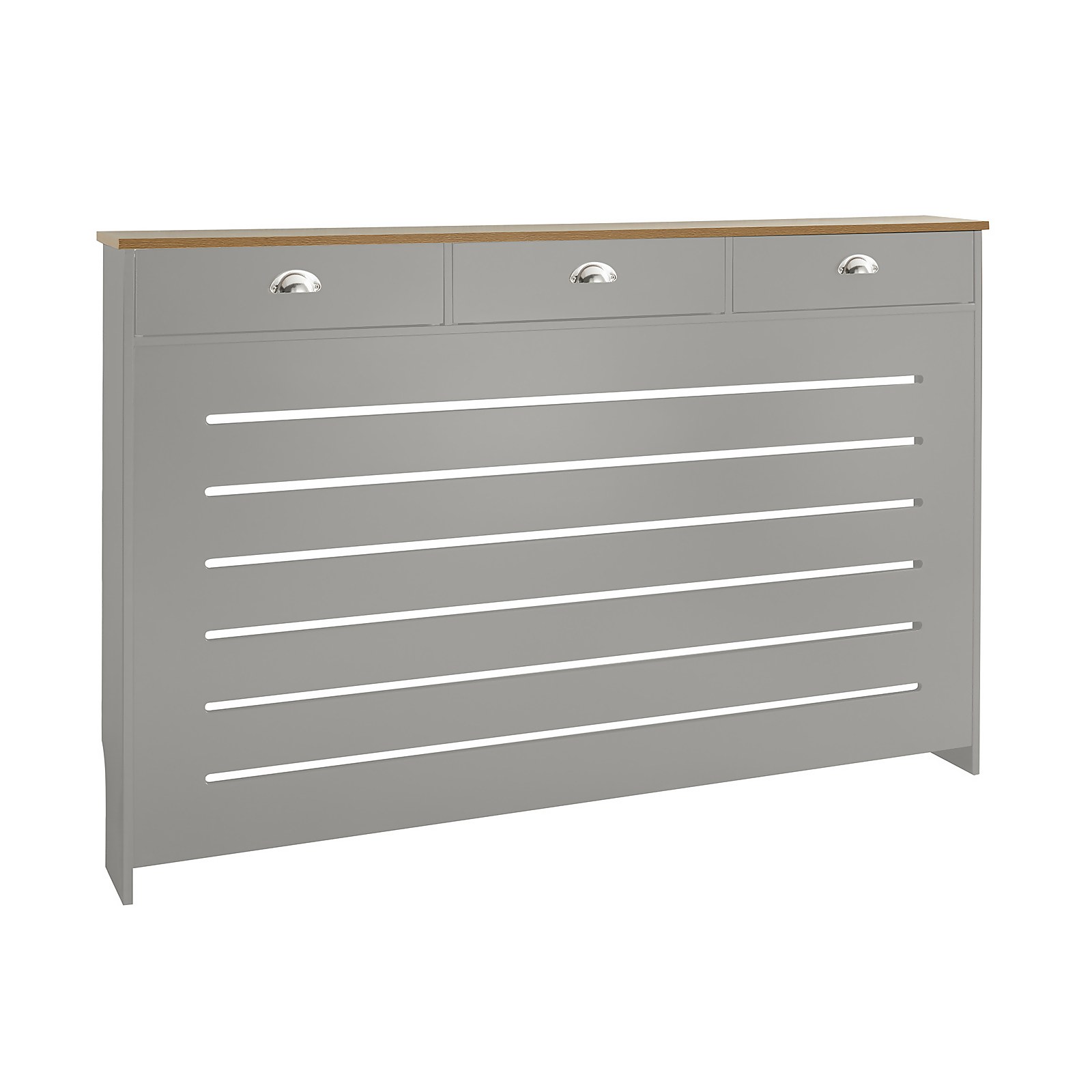 Barnford Large Radiator Cover with Drawers in Grey & Oak Price Comparisons | Compare The Build