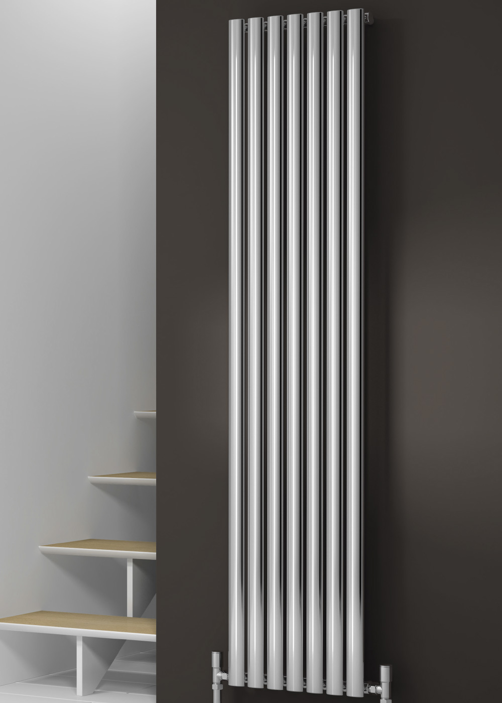 Reina Neva Vertical Designer Radiator, Chrome, 1800mm x 413mm Price Comparisons | Compare The Build