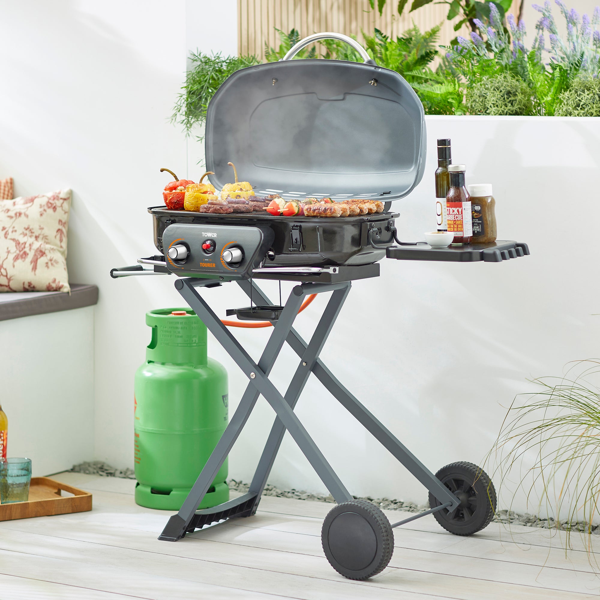 Tower Tourer Two Burner Portable Gas BBQ, Black Steel Black Price Comparisons | Compare The Build