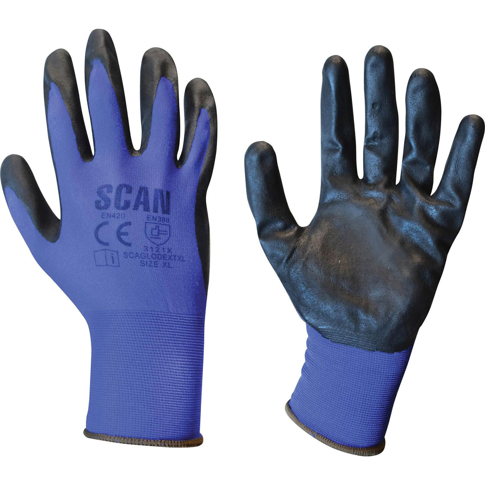 Scan Max Dexterity Nitrile Work Gloves Blue XL Pack of 1 Price Comparisons | Compare The Build