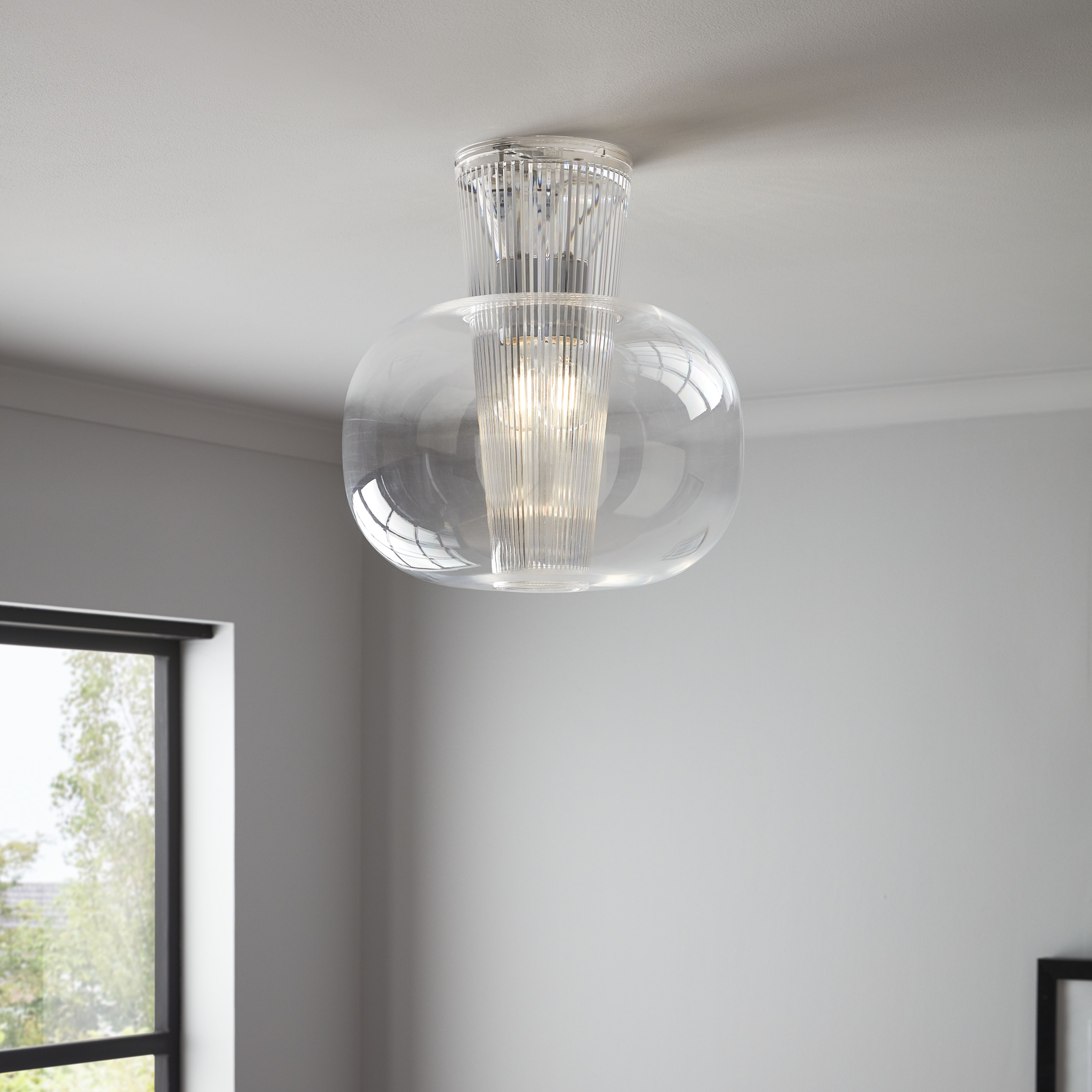 GoodHome Delmez Transparent Pendant Ceiling Light, (Dia)345mm Price Comparisons | Compare The Build