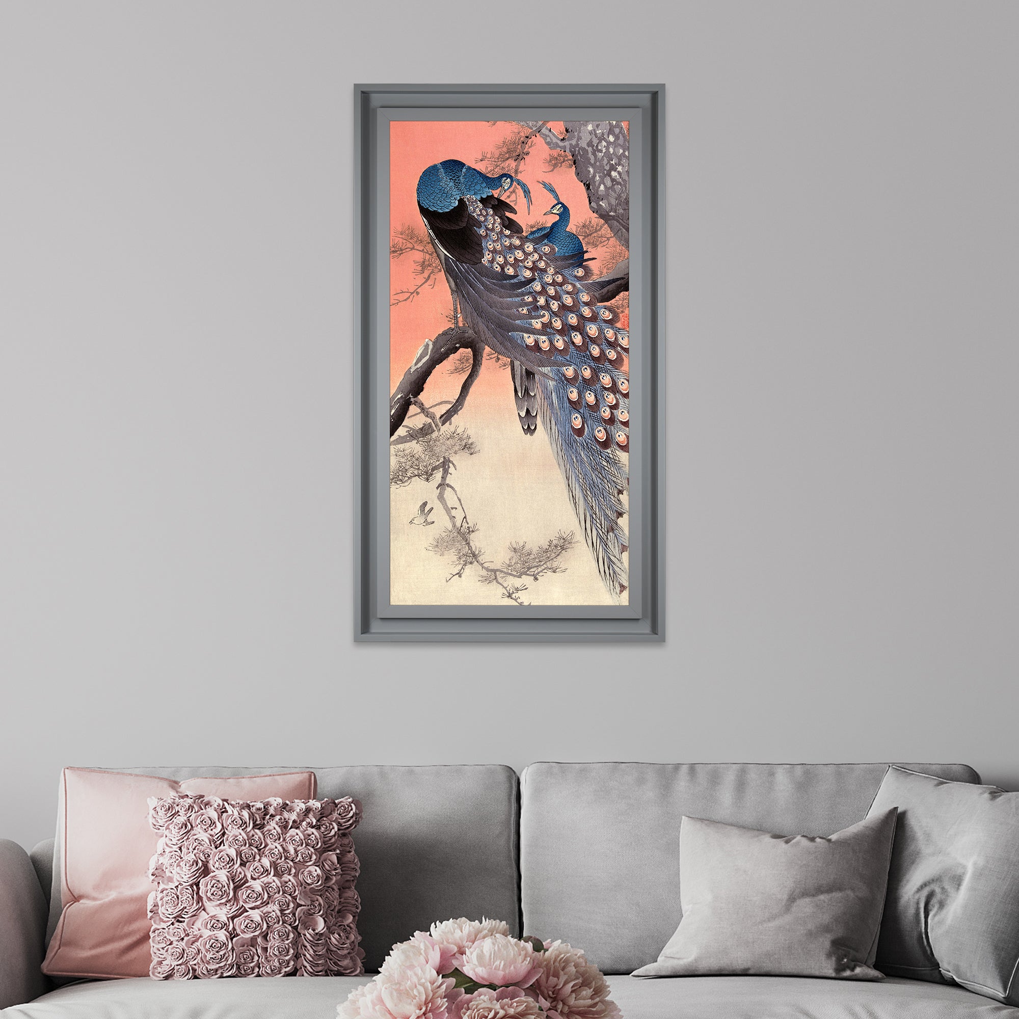 The Art Group Two Peacocks On Tree Branch Framed Print MultiColoured Price Comparisons | Compare The Build